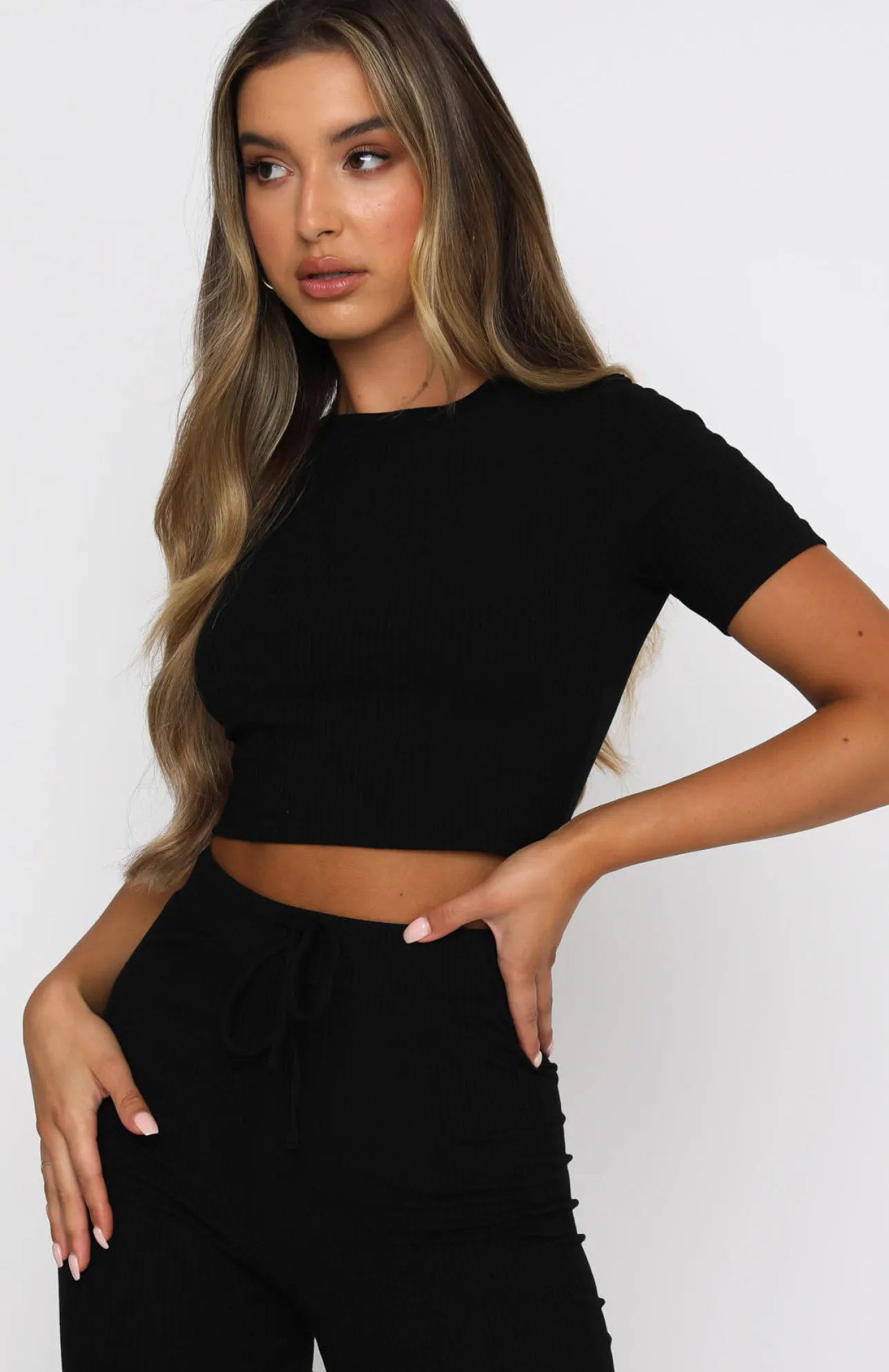 White Fox Boutique It's Meant To Be Crop black Clearance