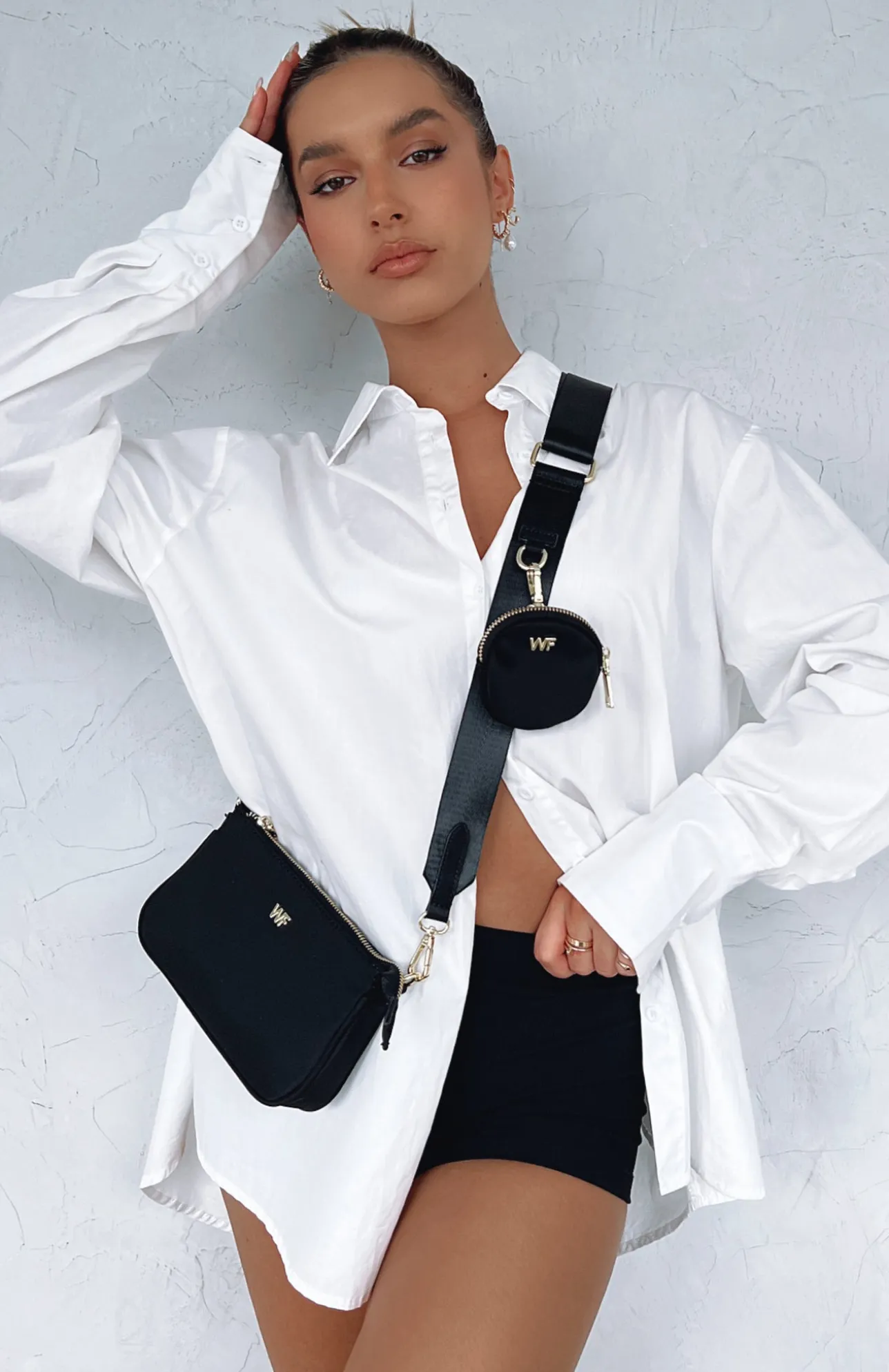White Fox Boutique Josie Bag Nylon black Hot