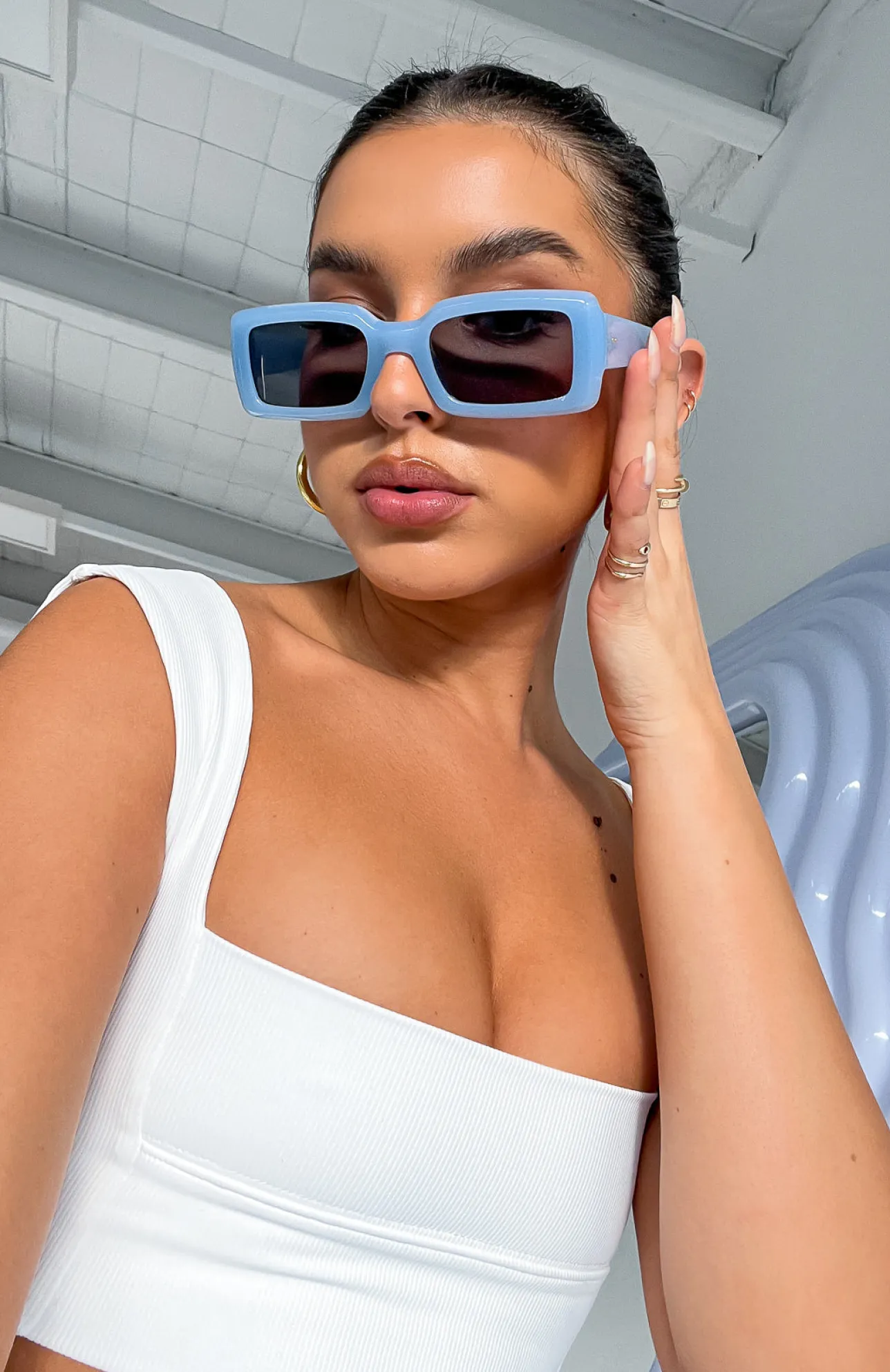 White Fox Boutique Kaia Sunglasses blue Best
