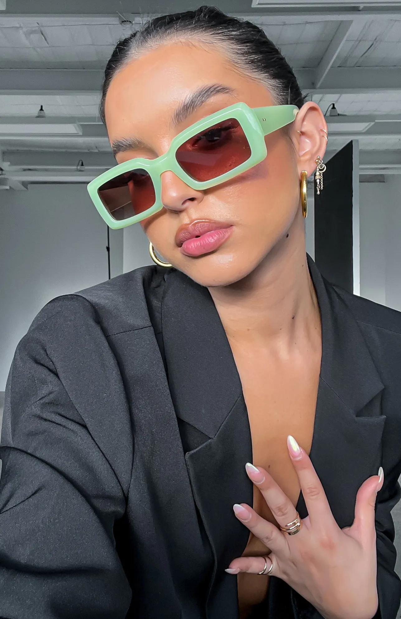 White Fox Boutique Kaia Sunglasses Matcha green Fashion