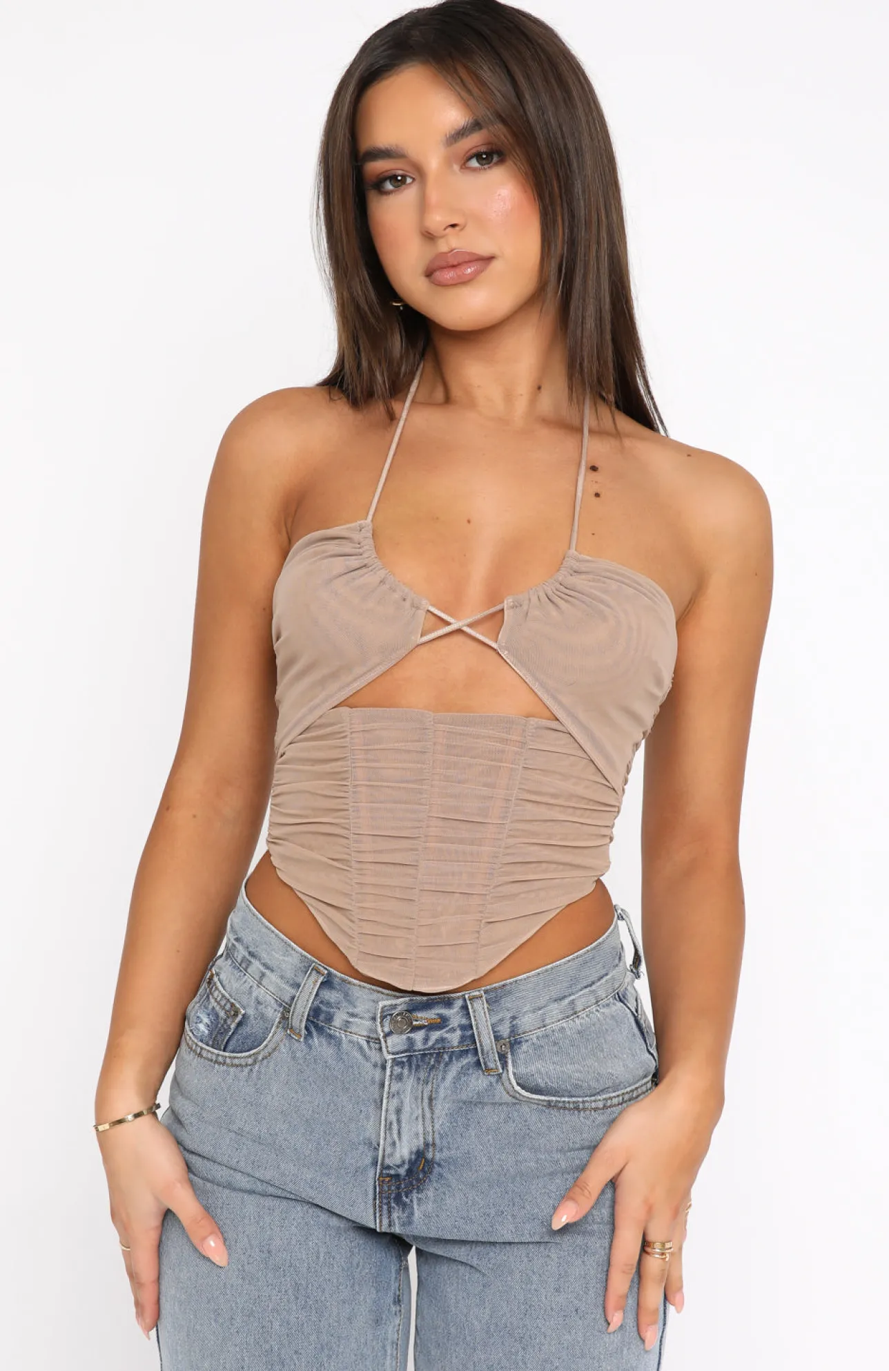 White Fox Boutique Keep Me Tame Bustier Dark nude Store