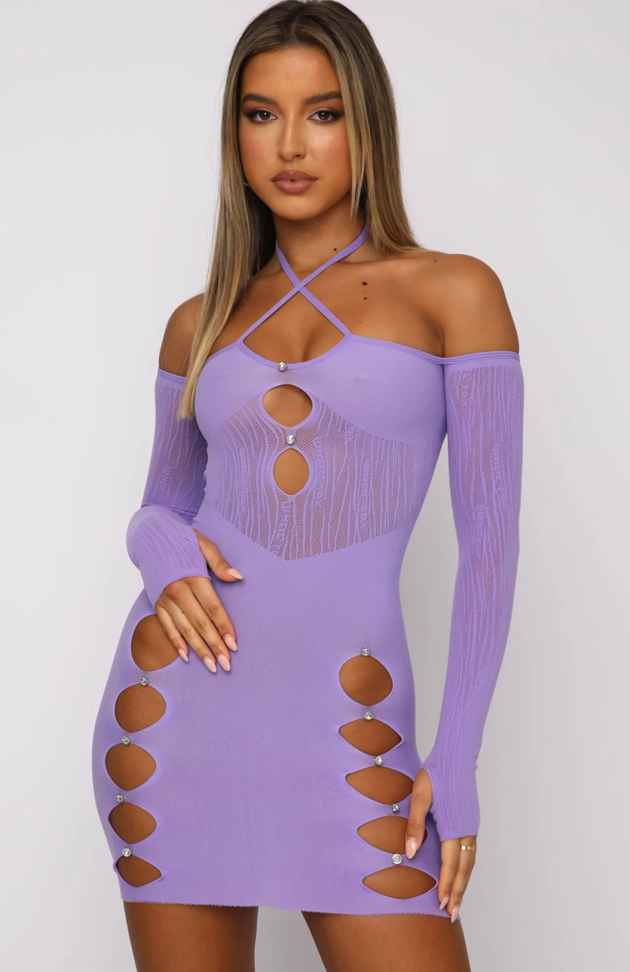 White Fox Boutique Keep On Looking Mini Dress purple Online