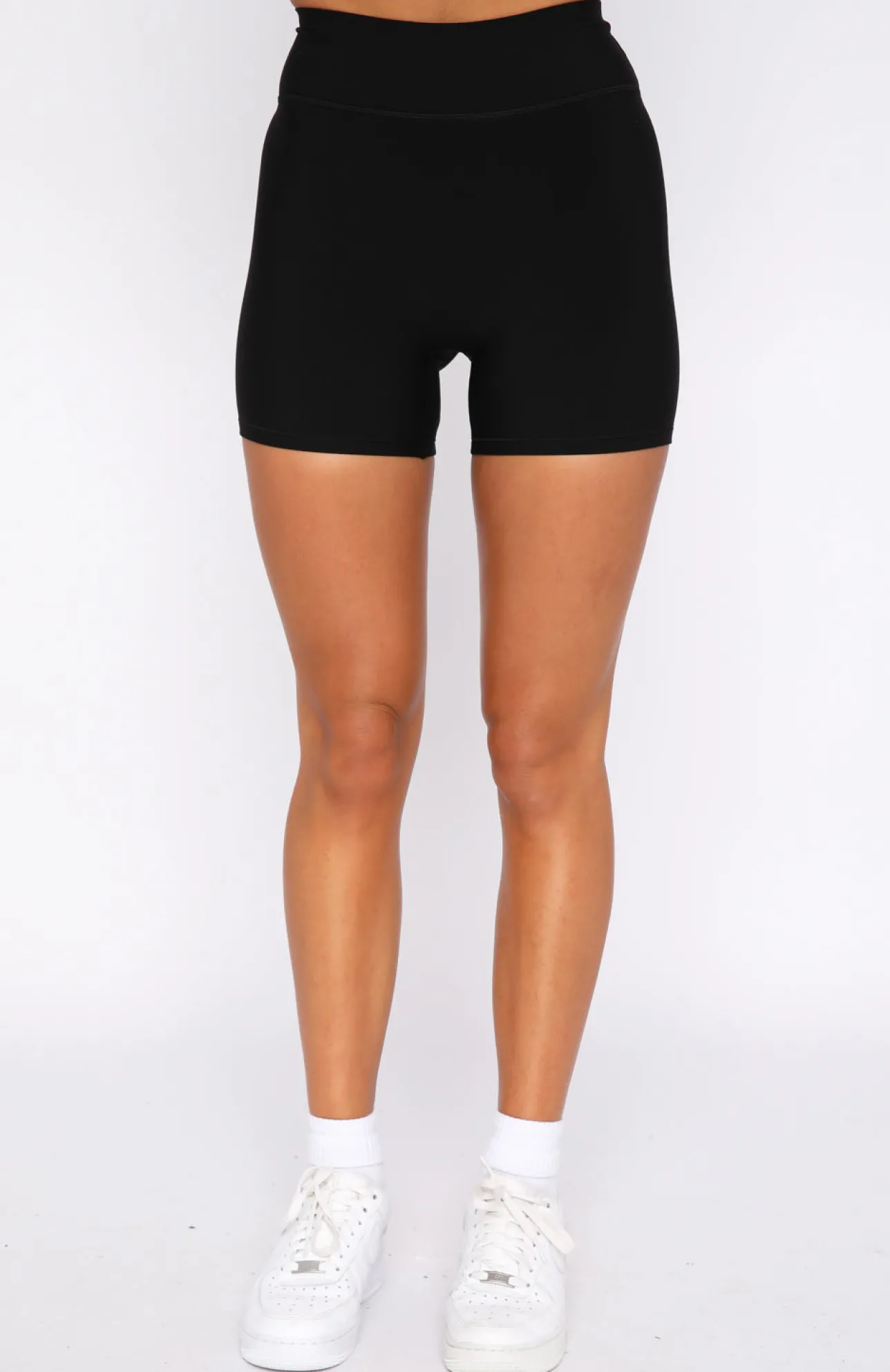 White Fox Boutique Keep Up High Waisted Shorts black Flash Sale