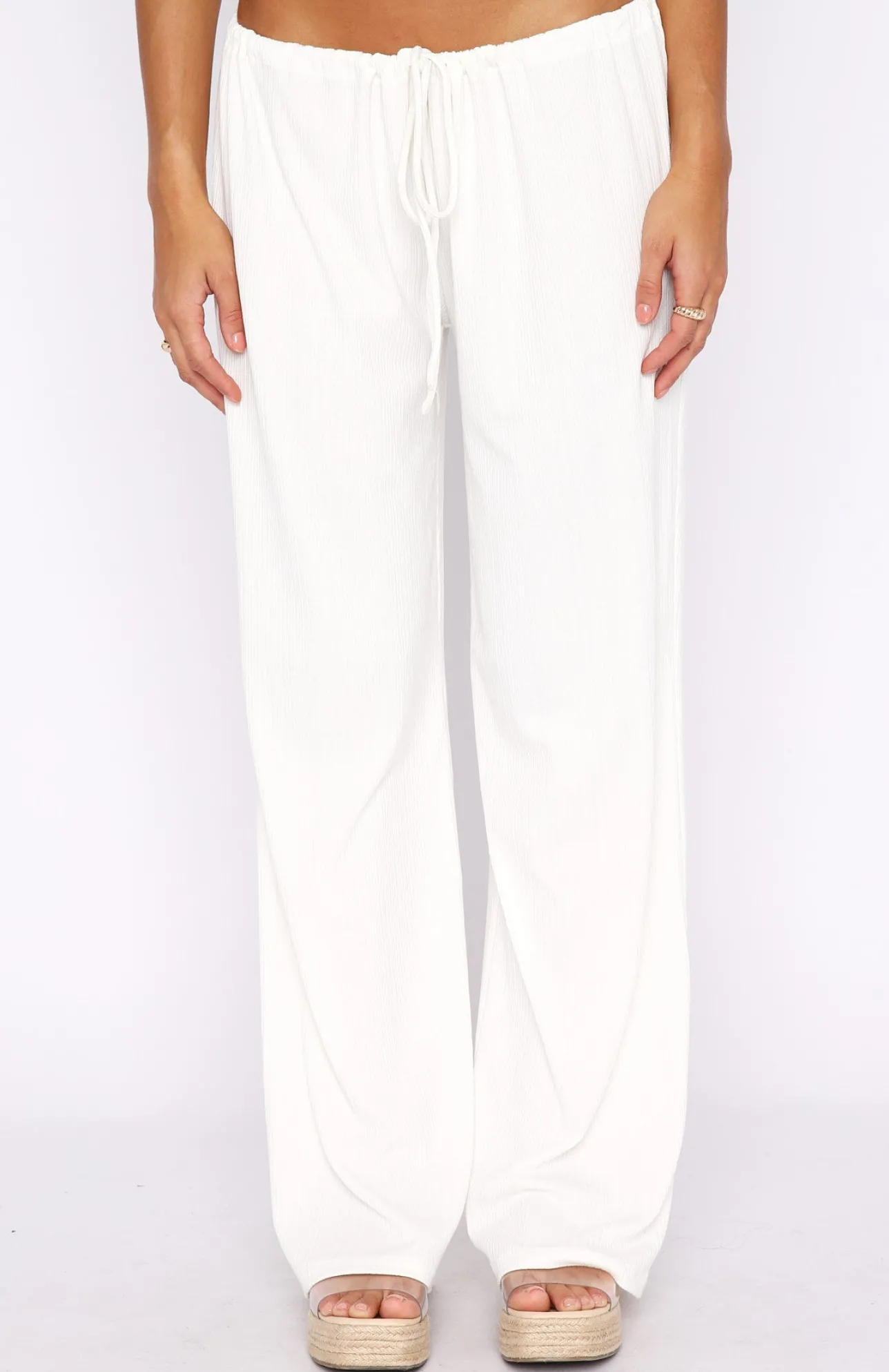White Fox Boutique Keeping Score Pants white Cheap