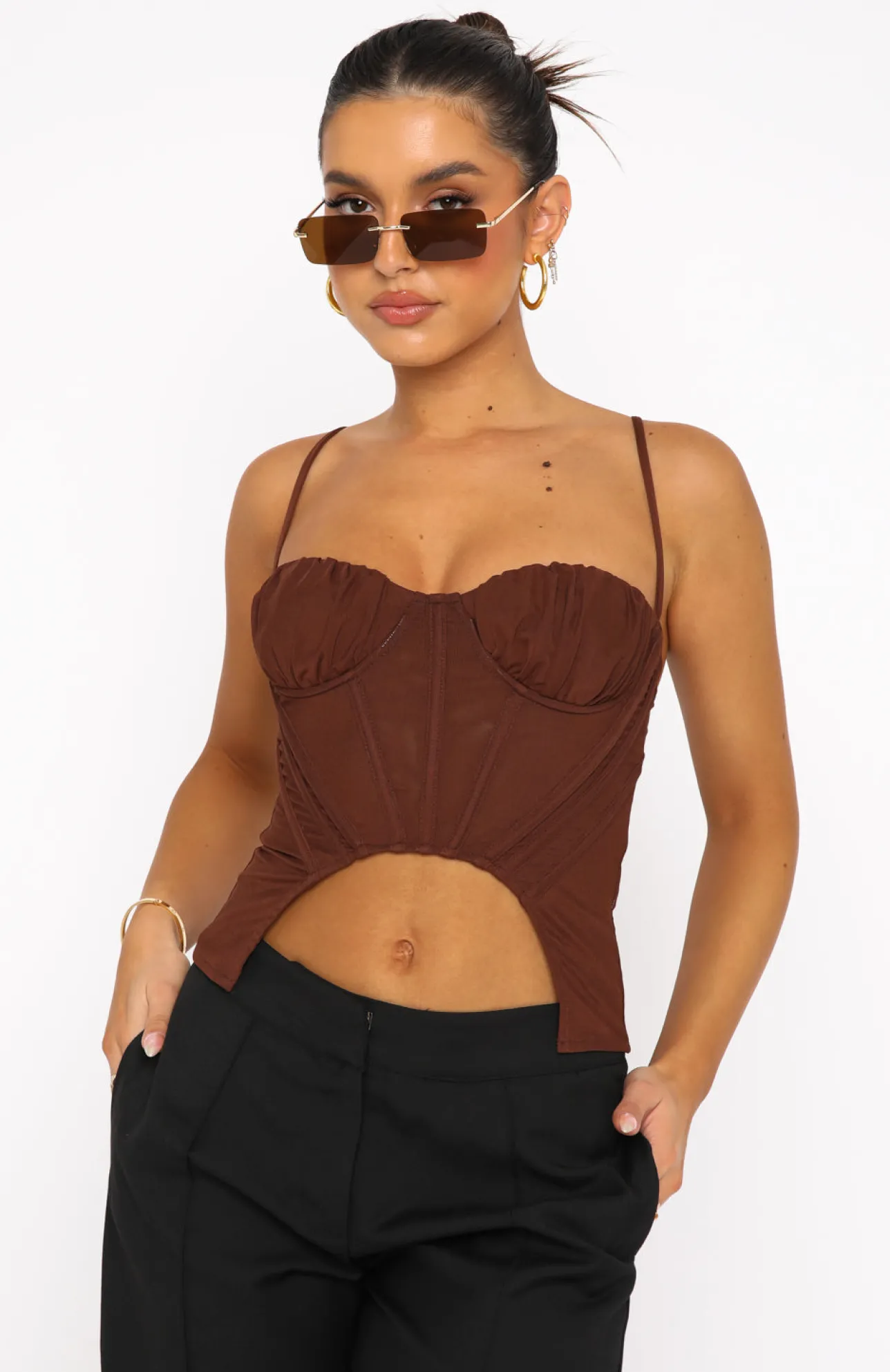 White Fox Boutique Lasting Love Bustier Chocolate brown Best