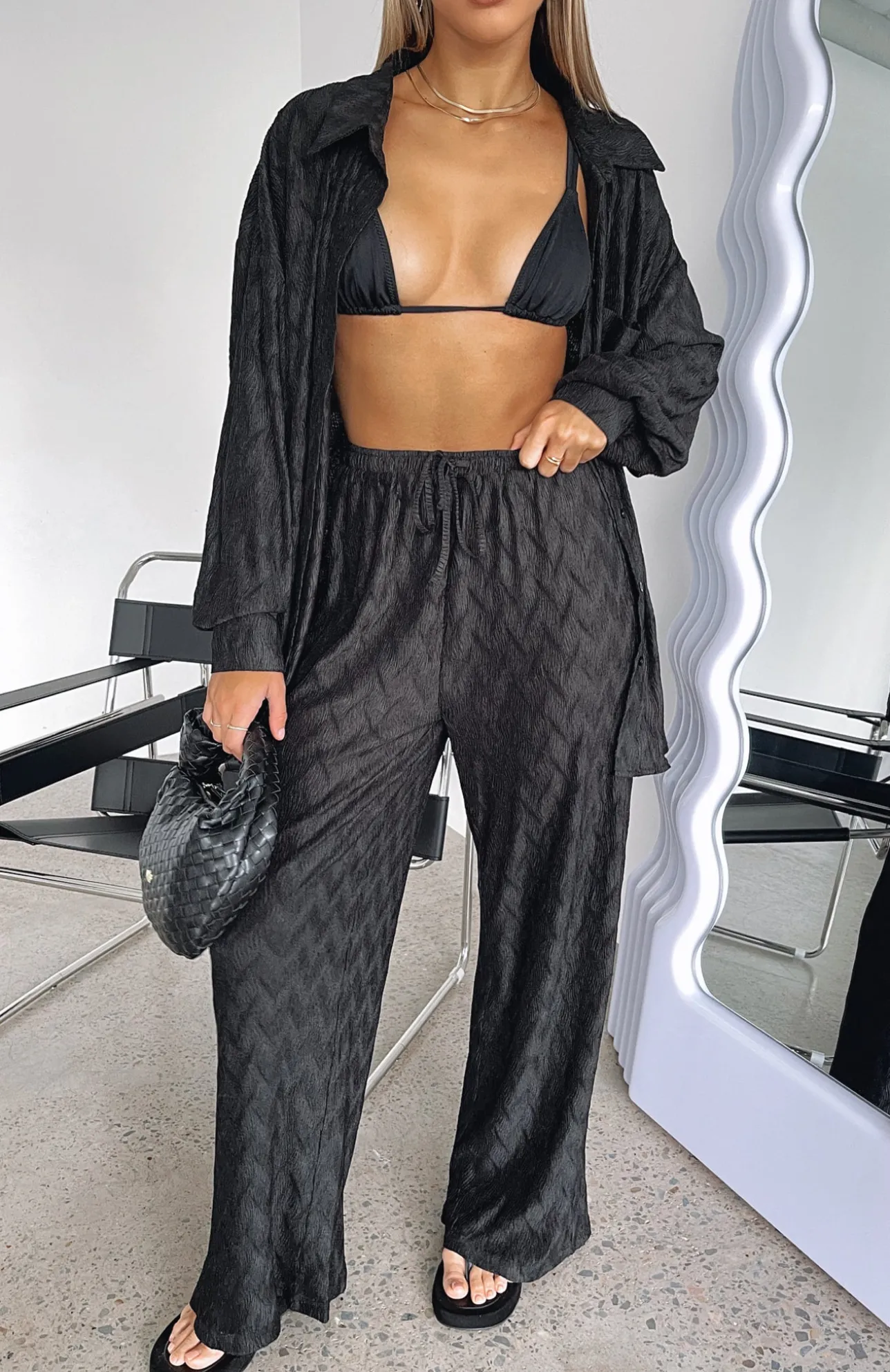 White Fox Boutique Late Night Pants black Cheap