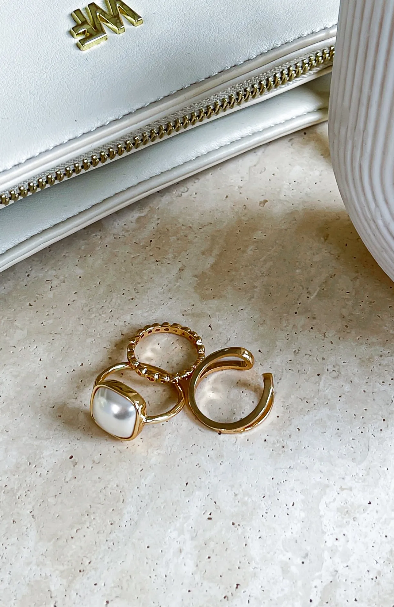White Fox Boutique Lauren Ring Set gold Clearance