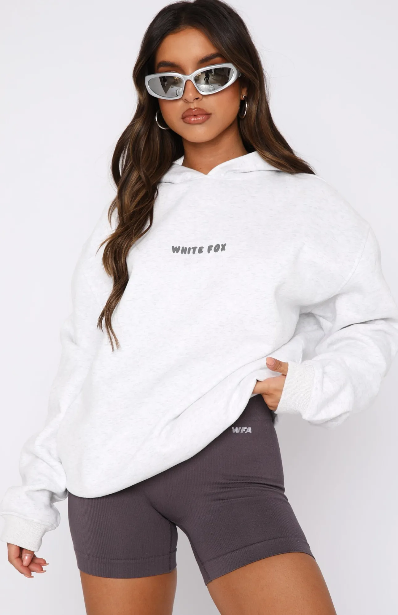White Fox Boutique Leisure Series Oversized Hoodie Glacier grey Flash Sale