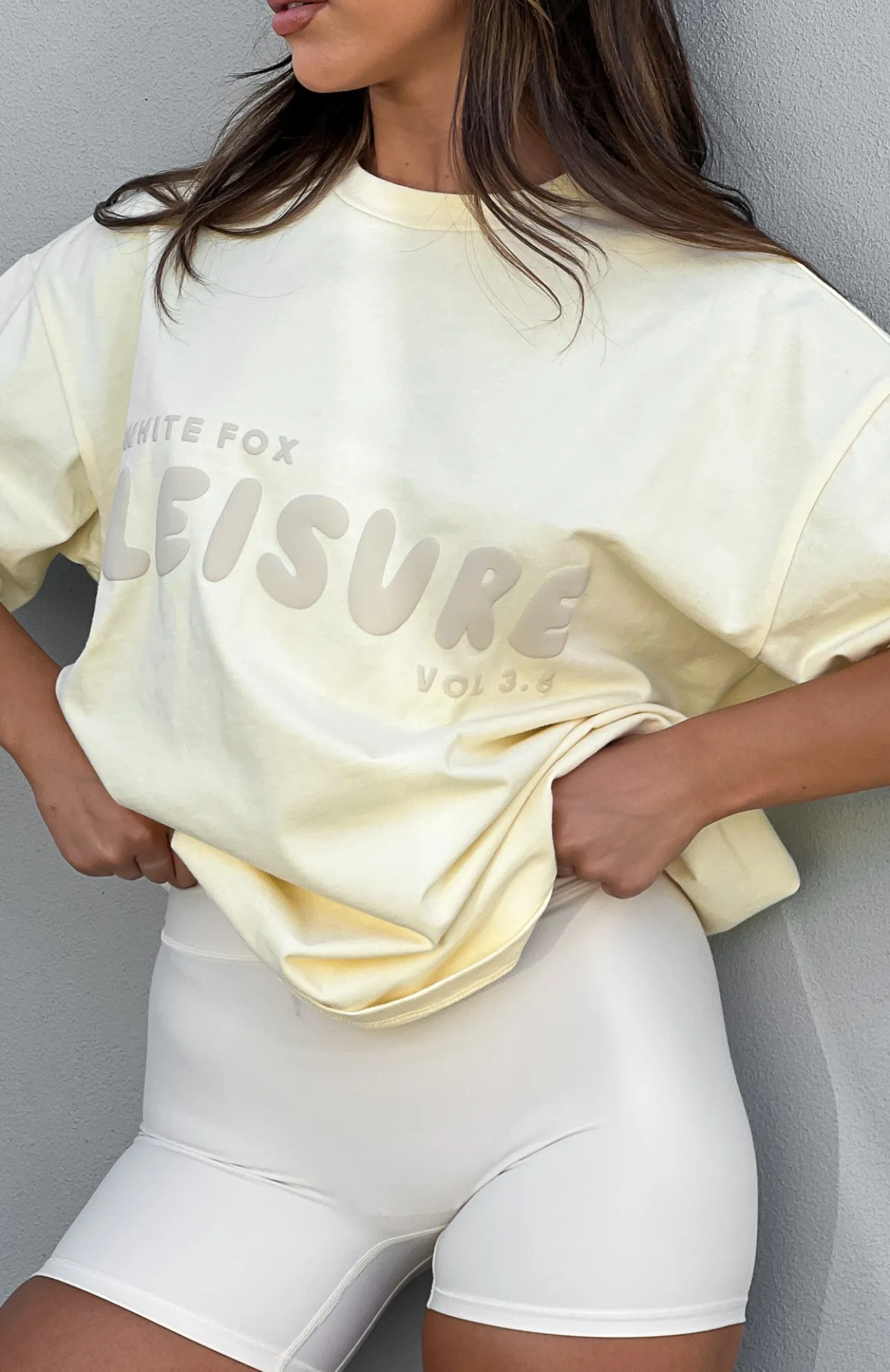White Fox Boutique Leisure Series Oversized Tee Cream white Sale