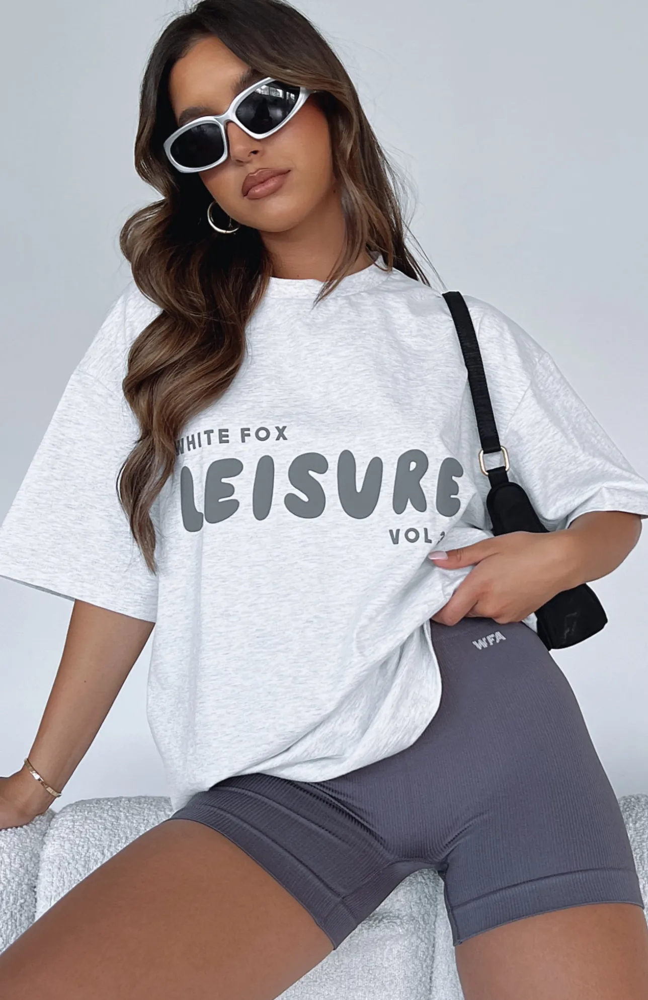 White Fox Boutique Leisure Series Oversized Tee Glacier grey Cheap