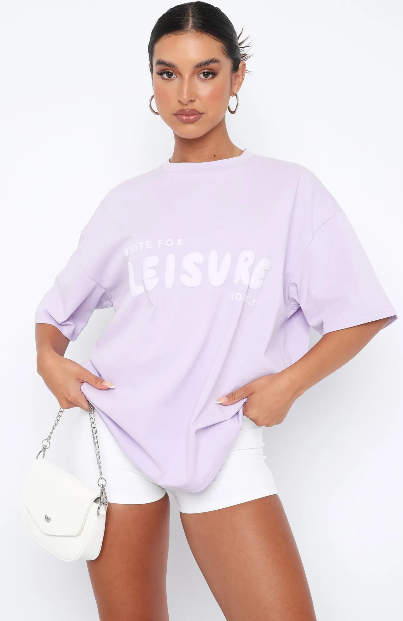 White Fox Boutique Leisure Series Oversized Tee Lavender purple Fashion