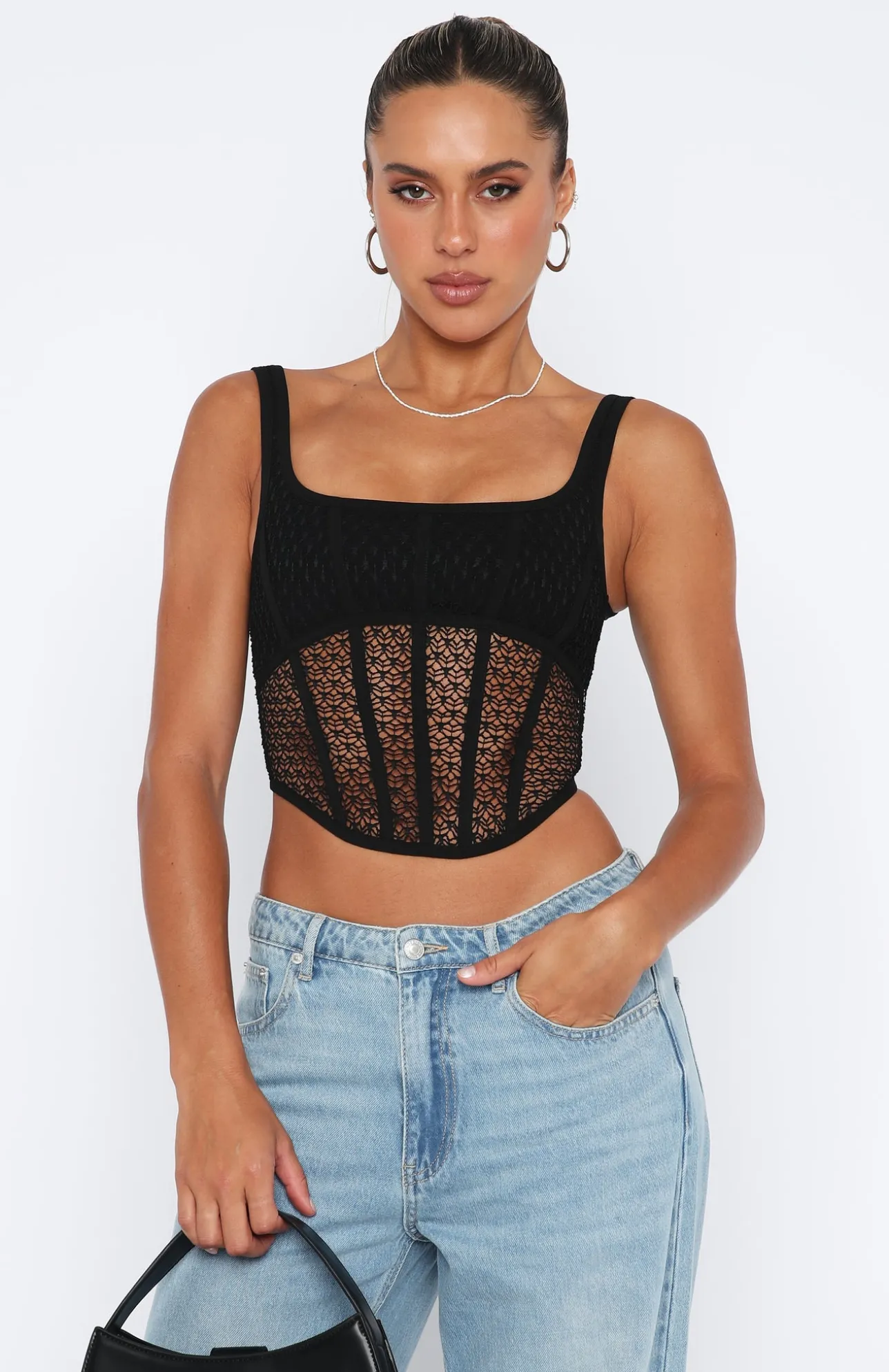 White Fox Boutique Let's Part Ways Bustier black Discount
