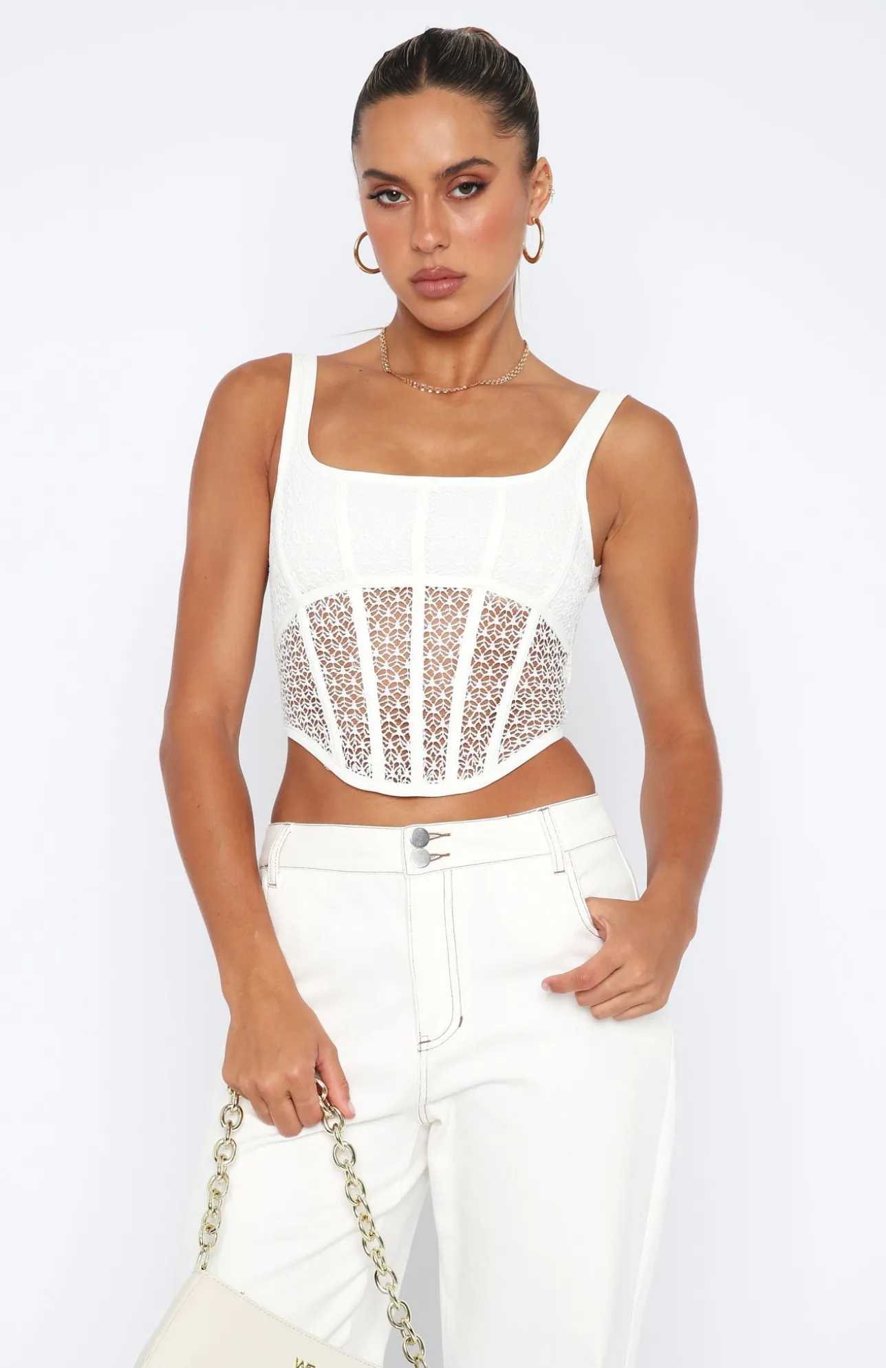 White Fox Boutique Let's Part Ways Bustier white Hot
