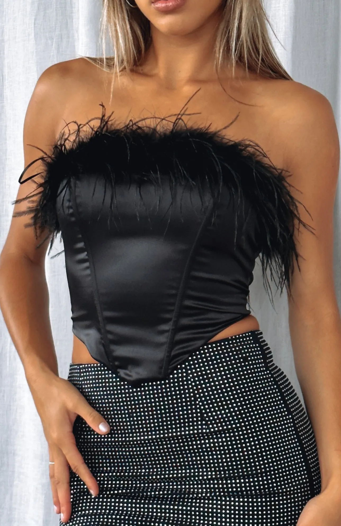 White Fox Boutique Levelled Up Bustier black Discount