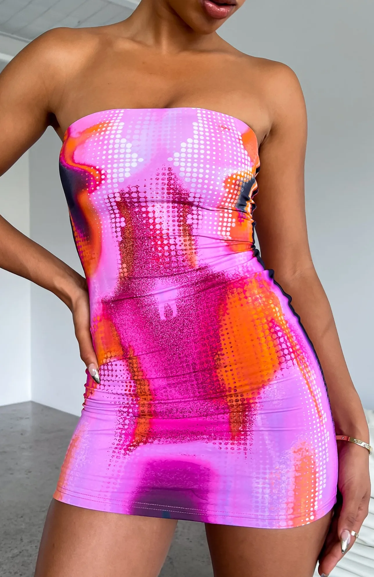 White Fox Boutique Life On Mars Strapless Mini Dress Mars pink Shop