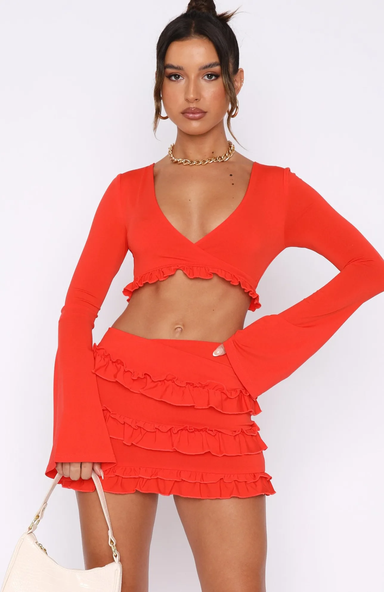 White Fox Boutique Like Other Girls Long Sleeve Top Chilli red Hot