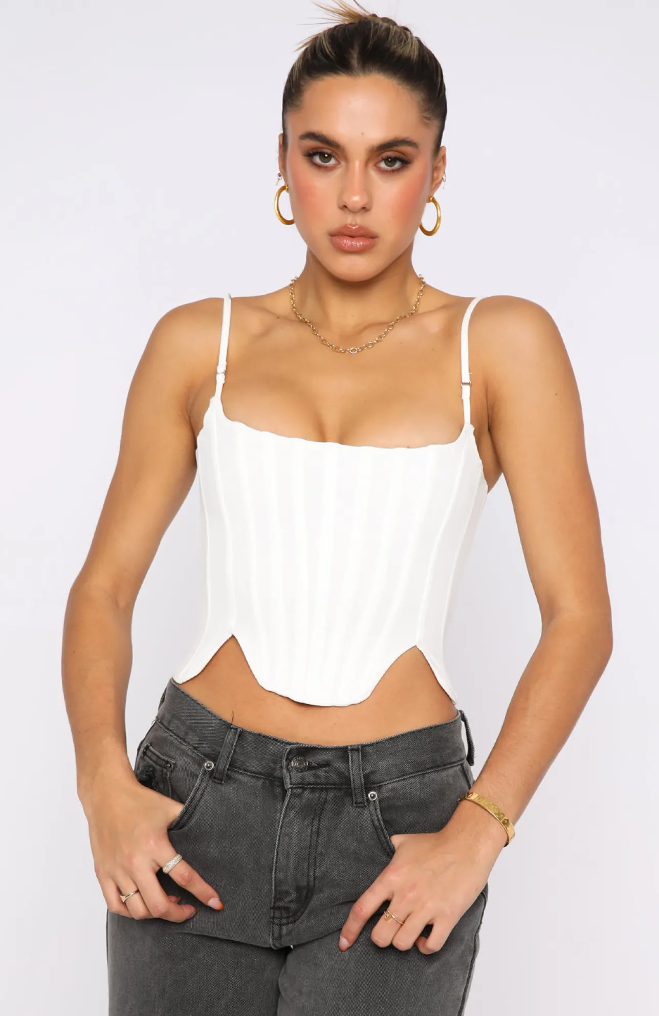 White Fox Boutique Living Large Bustier white Best Sale