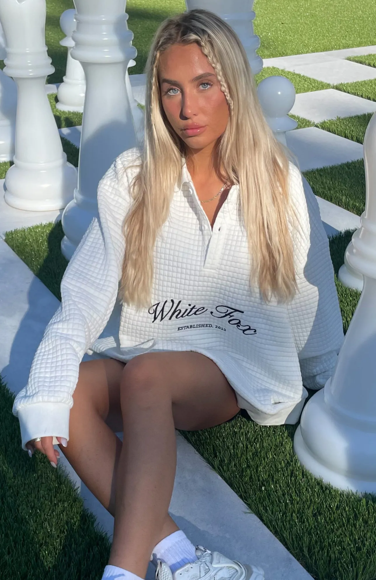 White Fox Boutique Long Way Home Sweater white Cheap