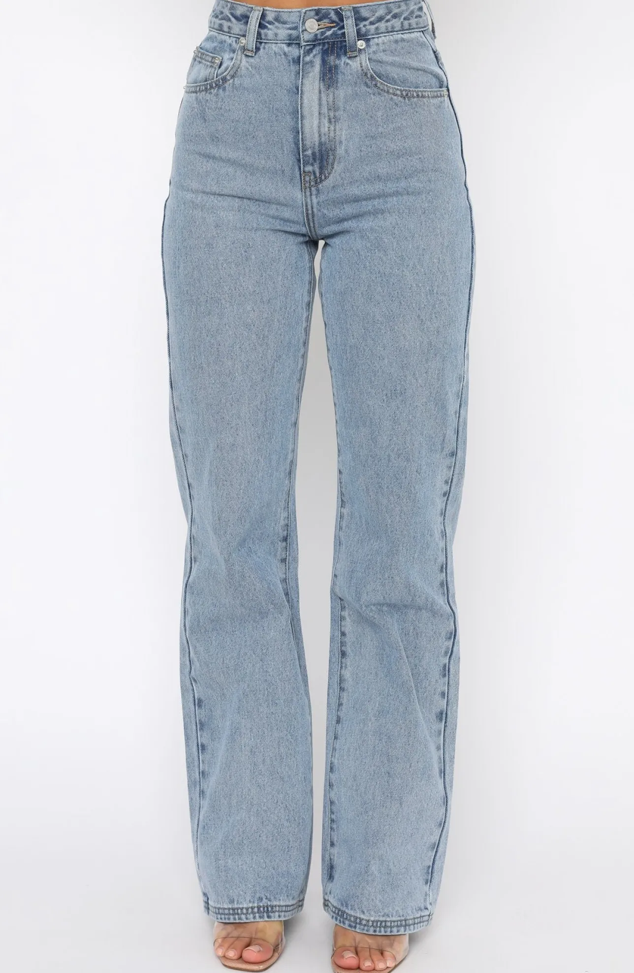 White Fox Boutique Long Way To Go Jeans Washed blue Cheap