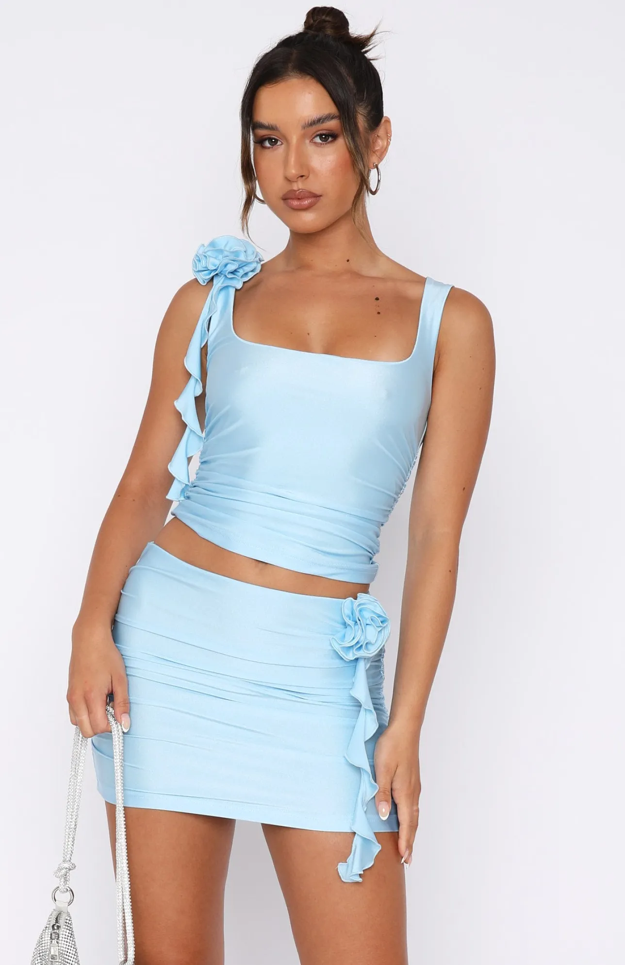 White Fox Boutique Love Won't Wait Crop Baby blue Cheap