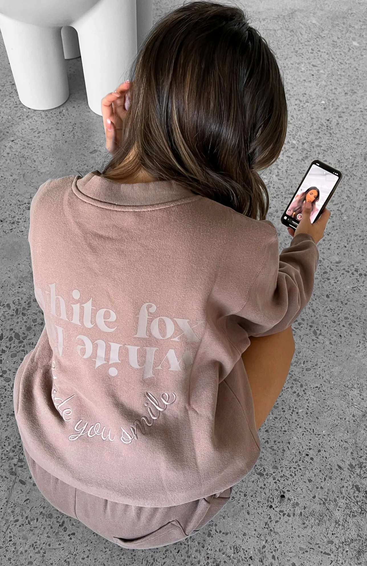White Fox Boutique Made You Smile Oversized Sweater Mocha brown Best Sale