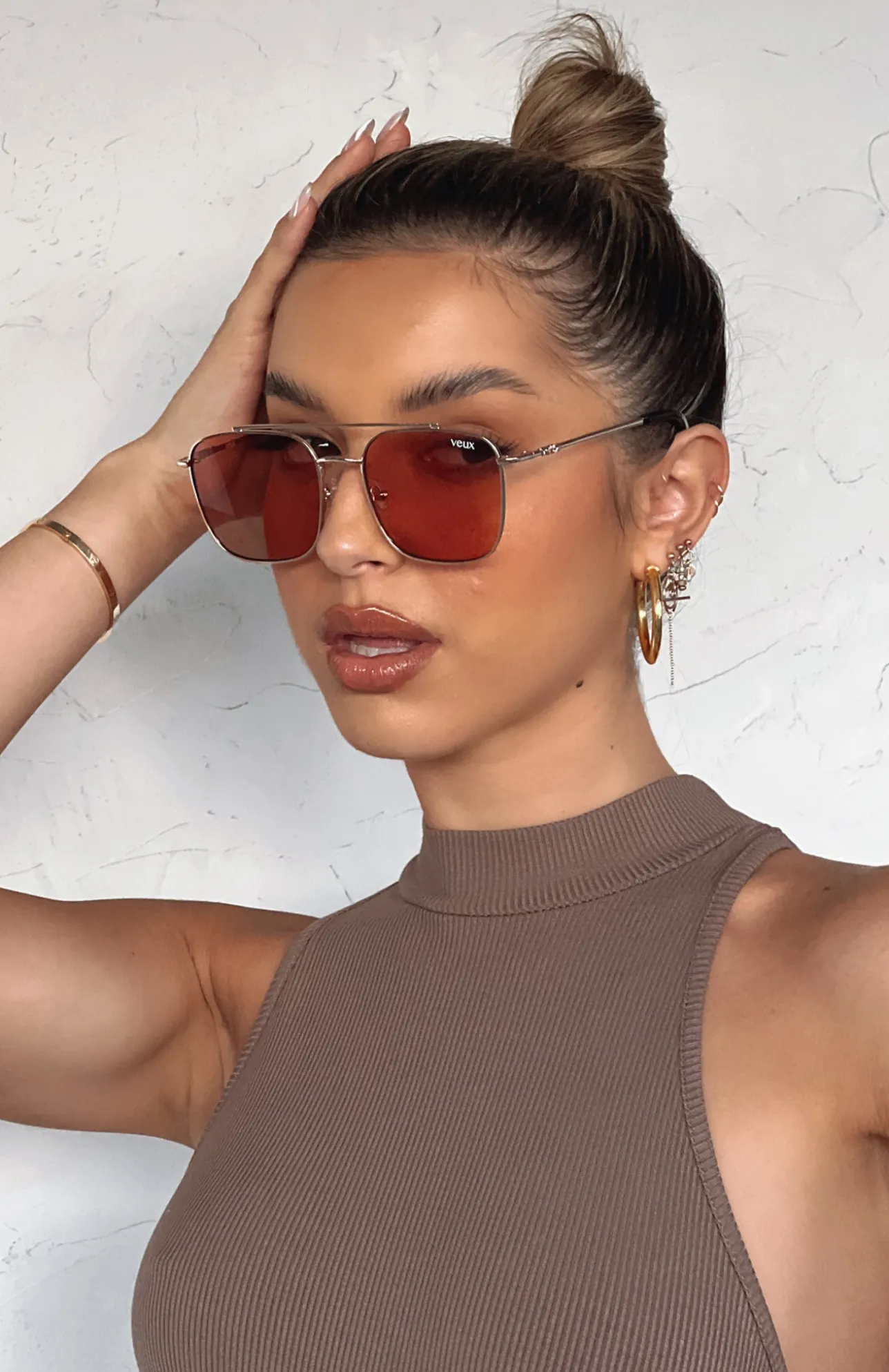 White Fox Boutique Madrid Sunglasses Gold/Peach multi Store