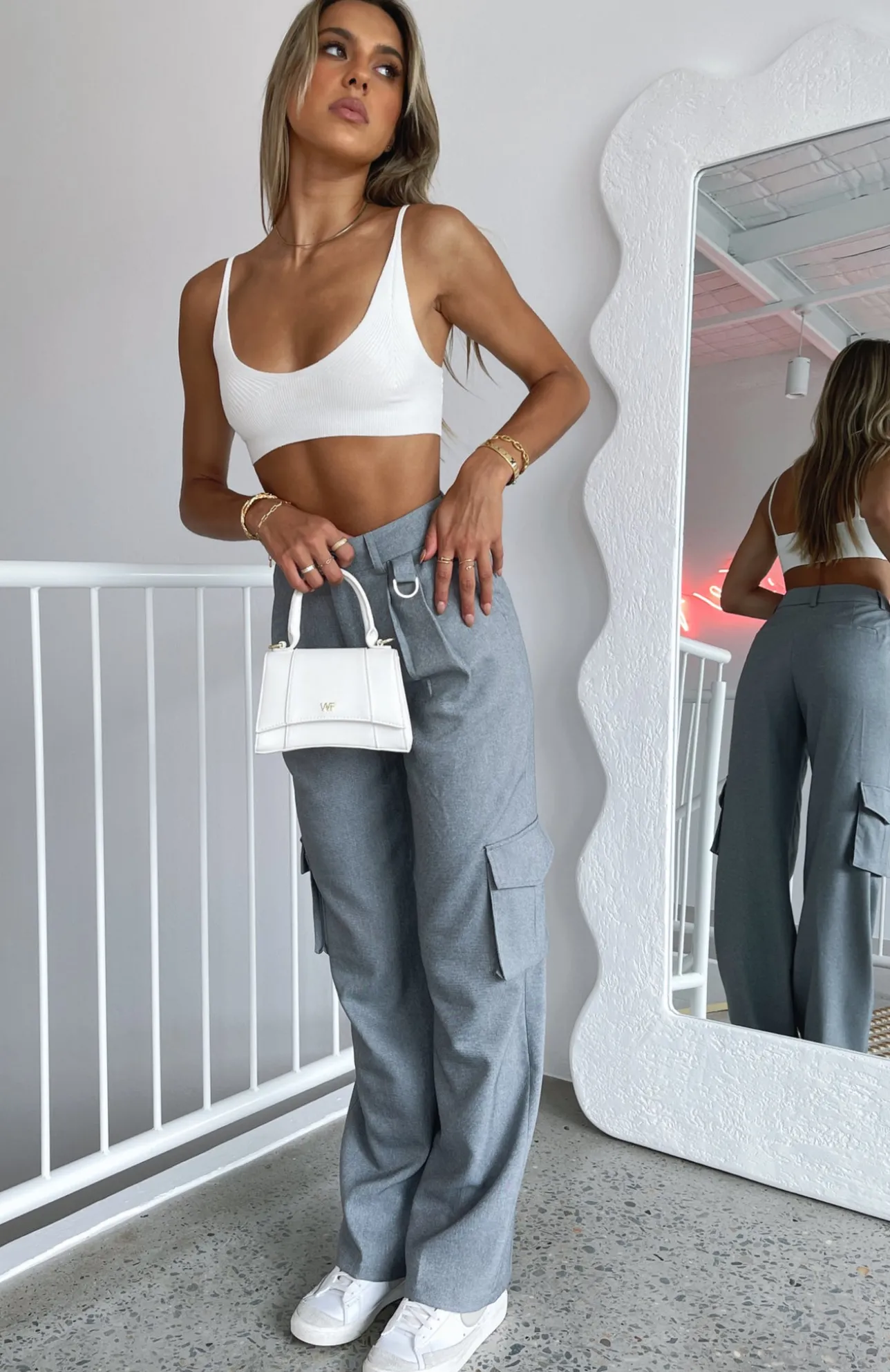 White Fox Boutique Make It Official Pants grey Outlet