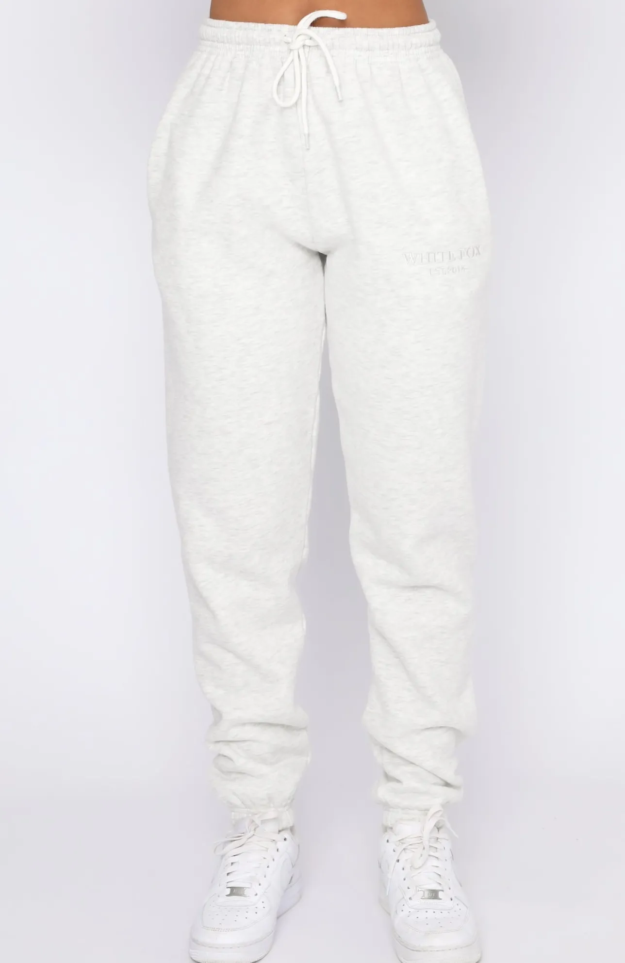 White Fox Boutique Make You Mine Sweatpants Marle grey Cheap