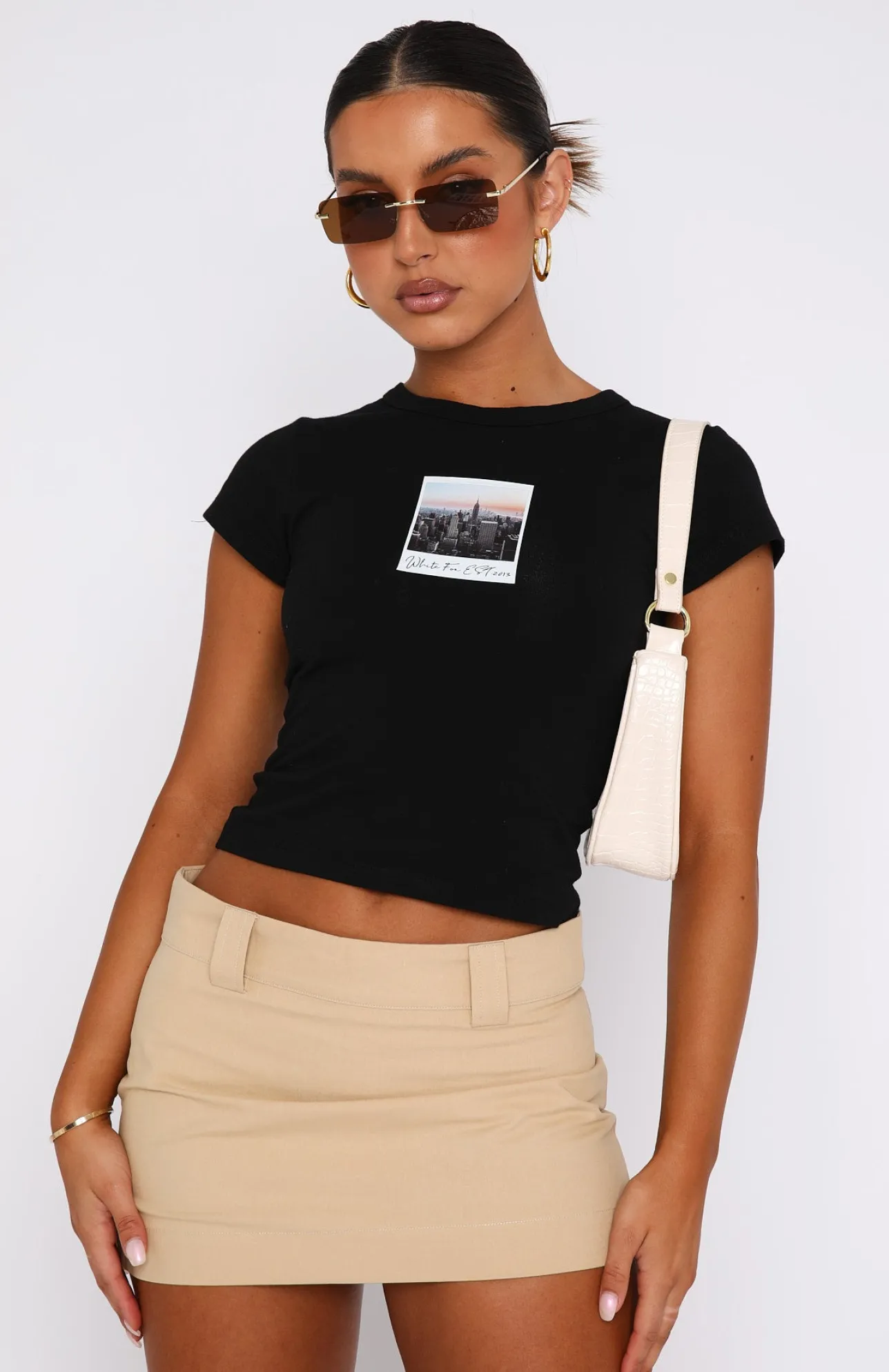 White Fox Boutique Making Memories Baby Tee black Online
