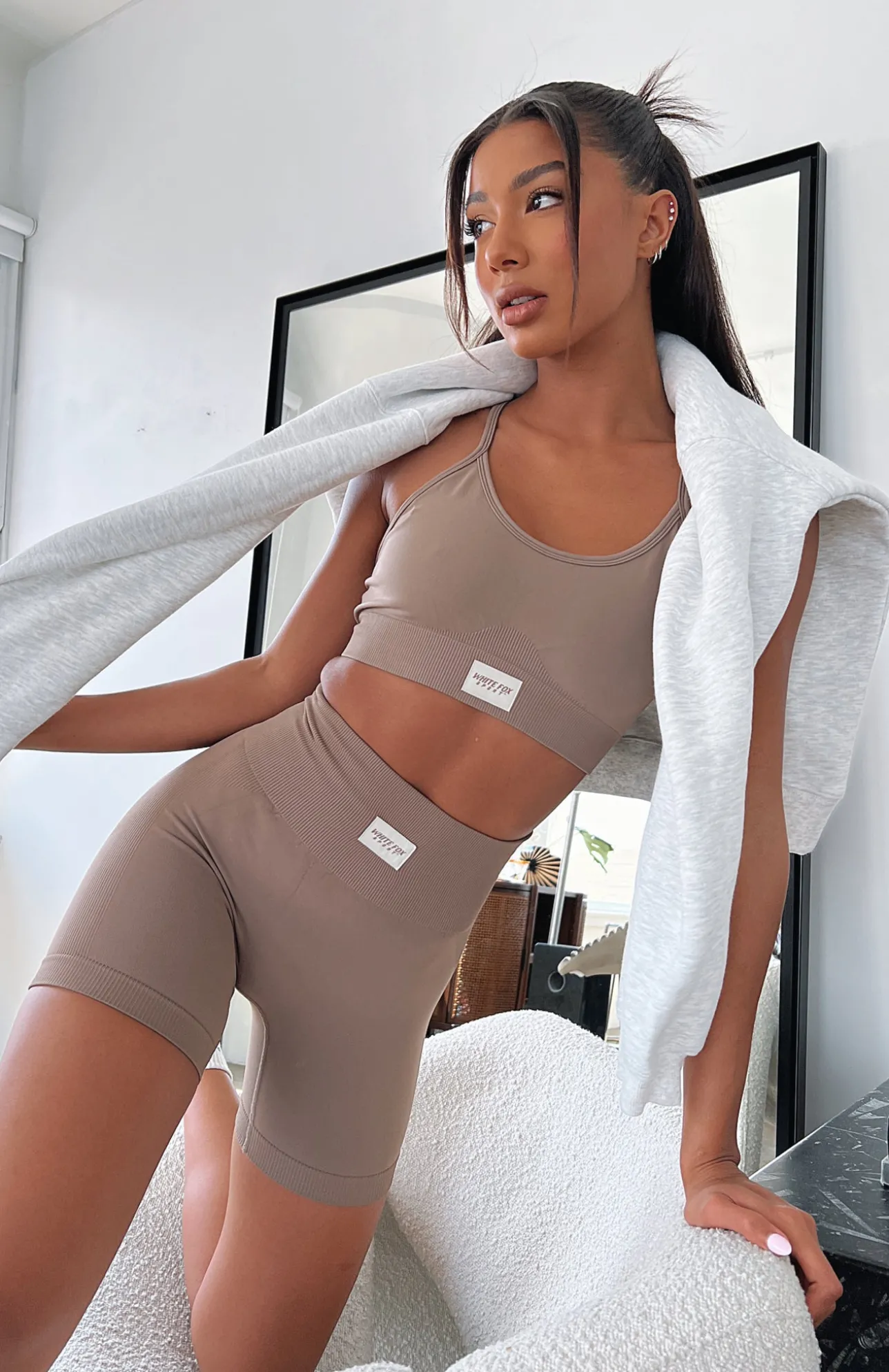 White Fox Boutique Making Moves Seamless High Waisted Shorts Dolce brown Best