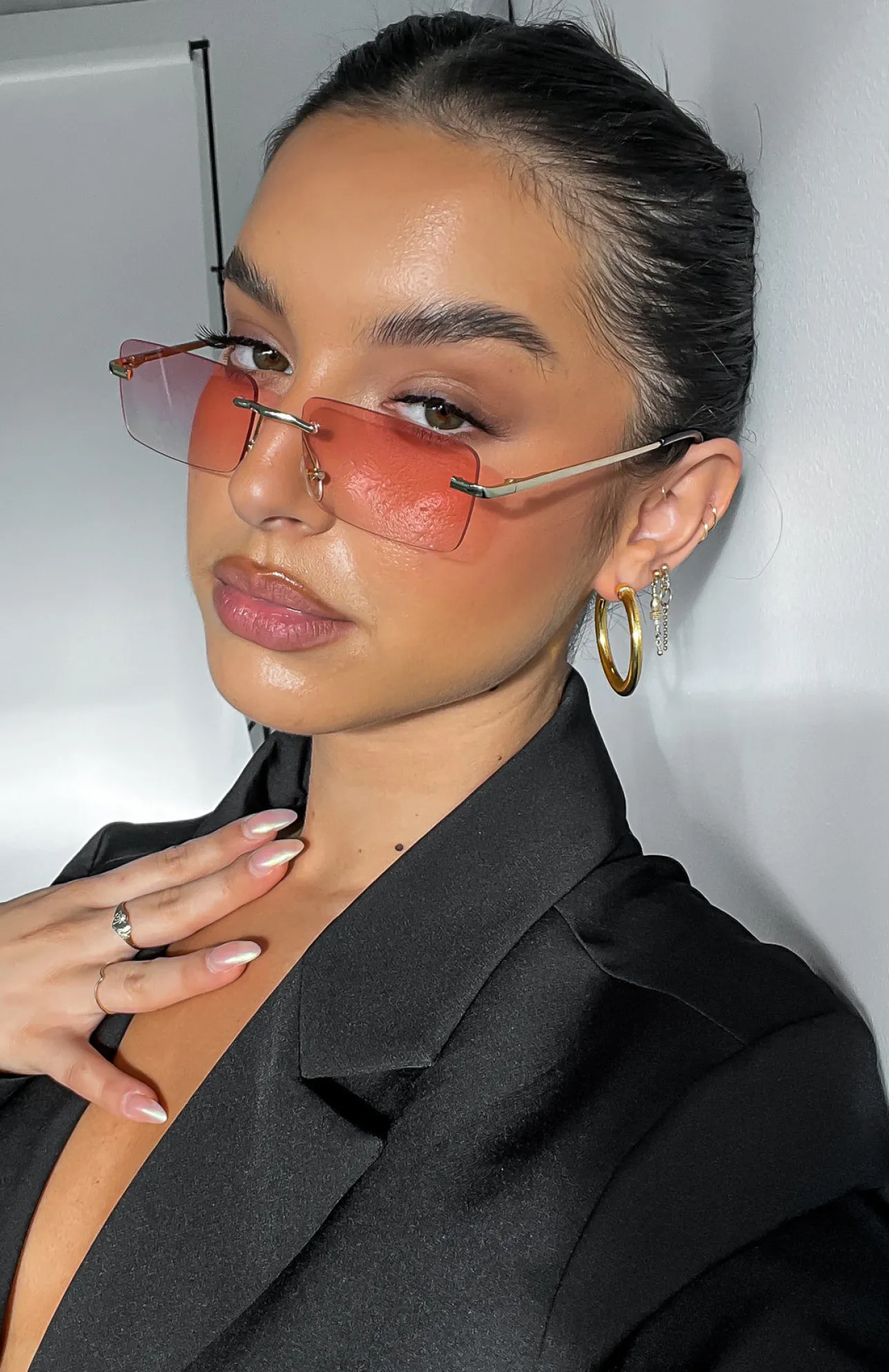 White Fox Boutique Mia Sunglasses Fade pink Online