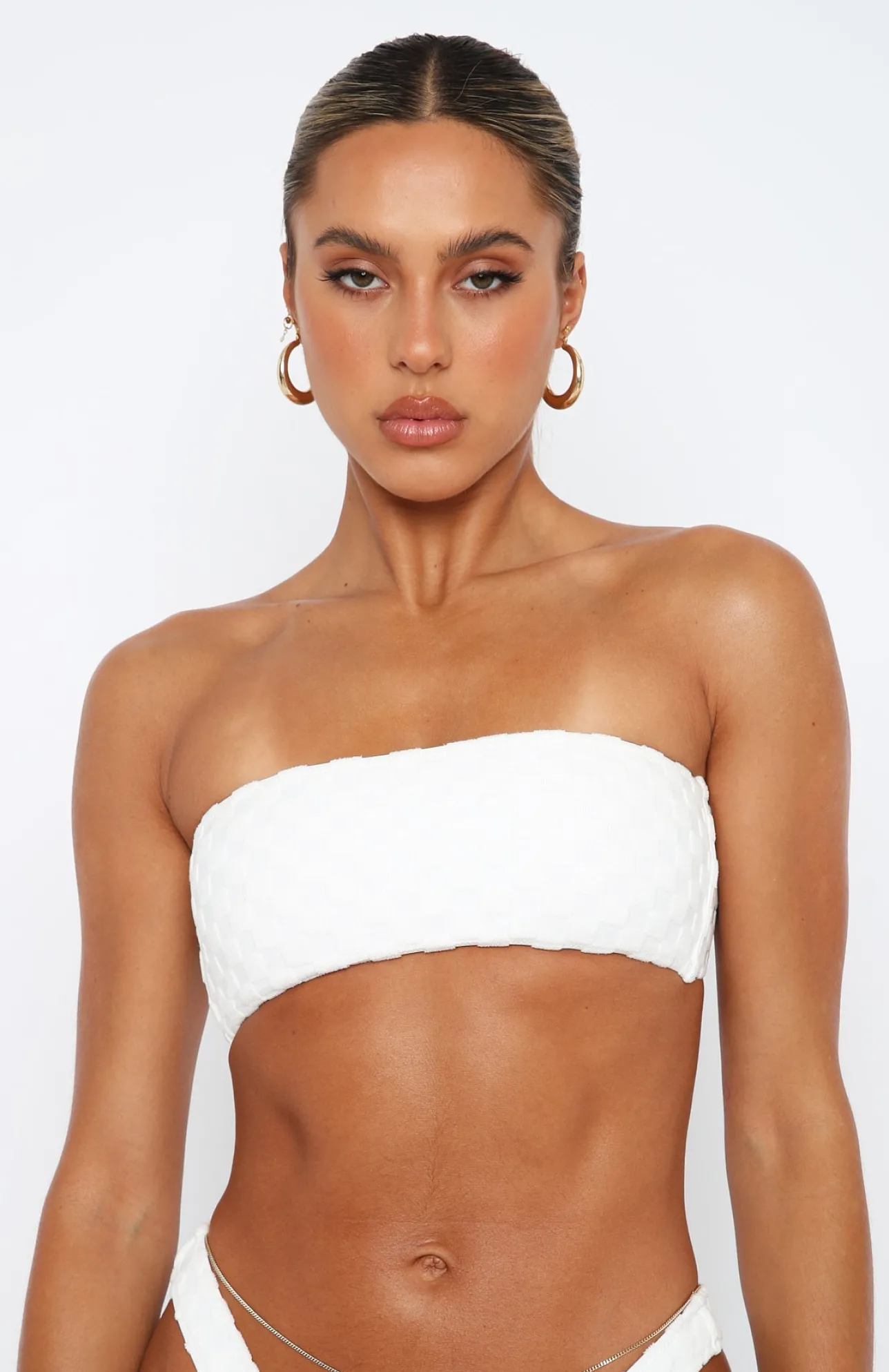 White Fox Boutique Midnight Swim Bikini Top Terry white Hot