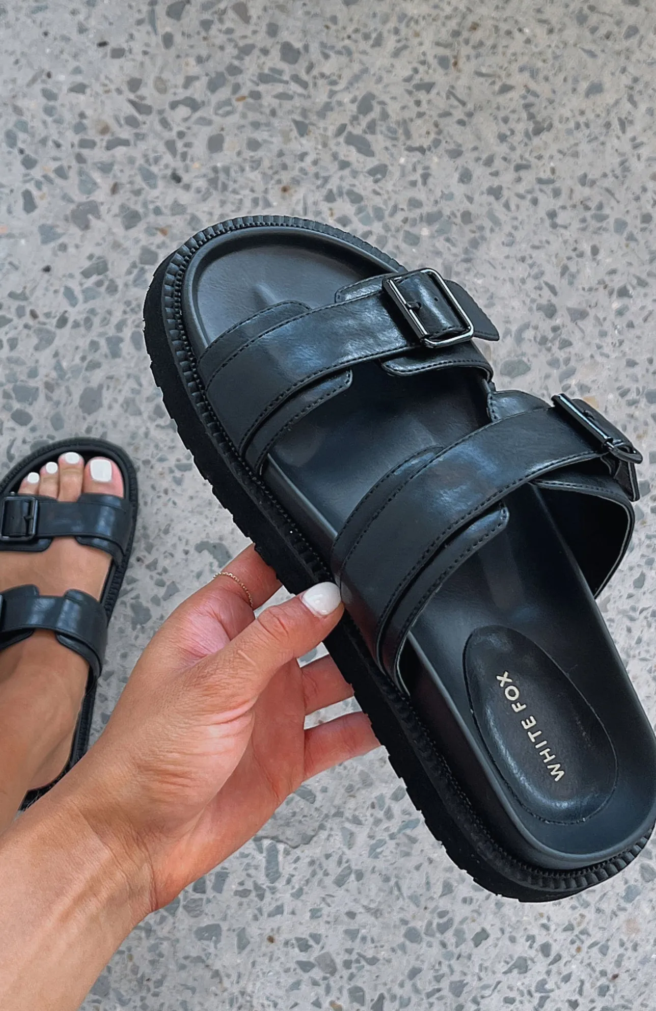 White Fox Boutique Mila Slides black Clearance