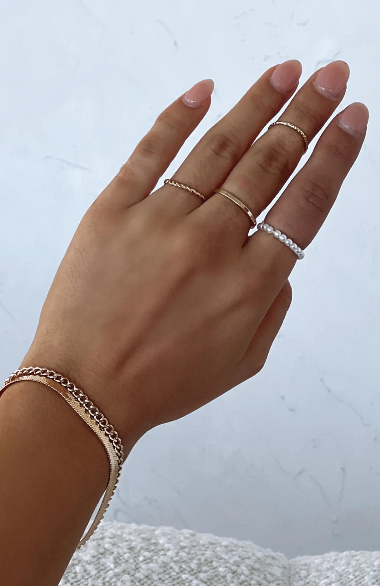 White Fox Boutique Molly Ring Set gold Sale