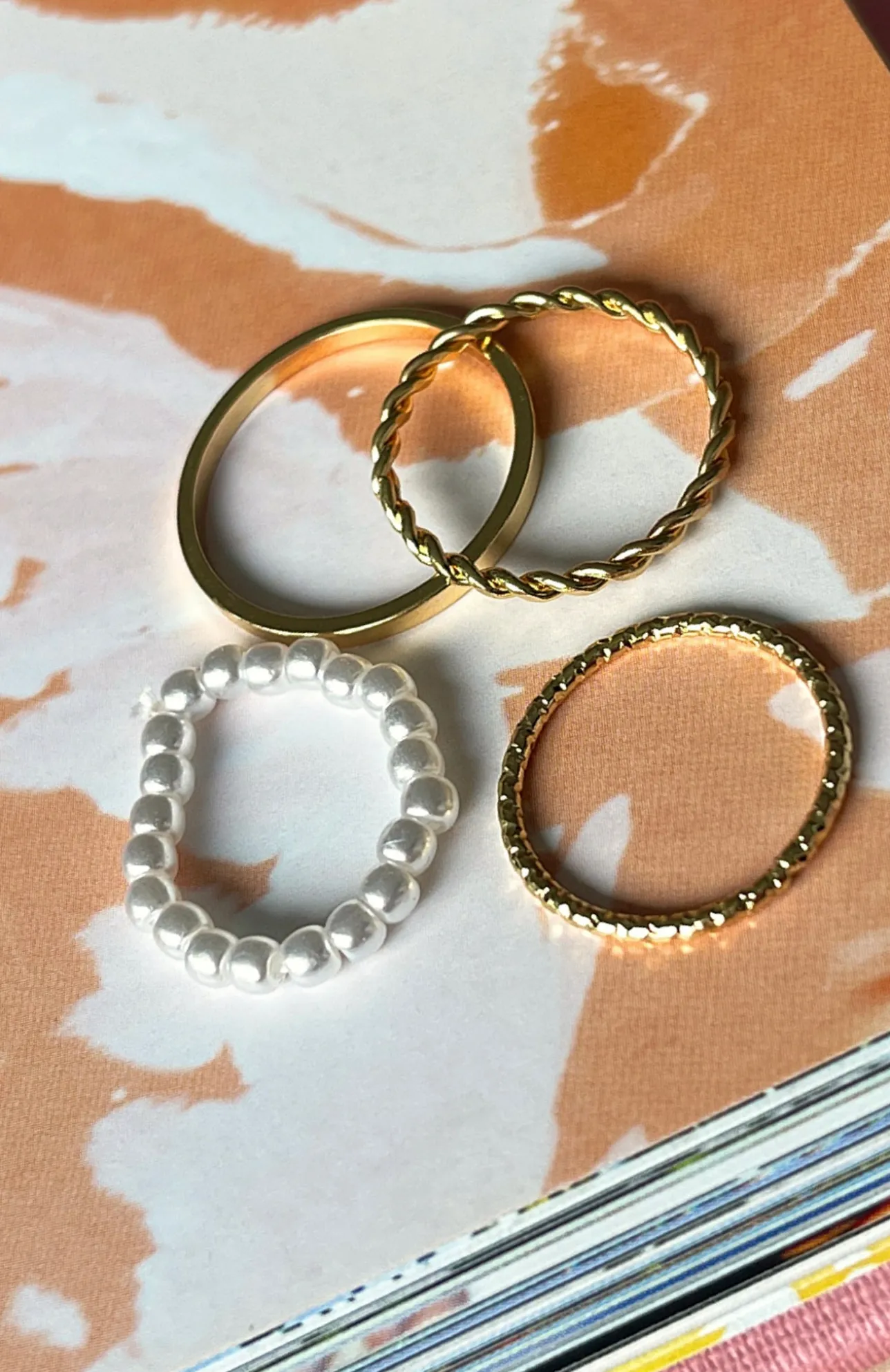 White Fox Boutique Molly Ring Set gold Sale