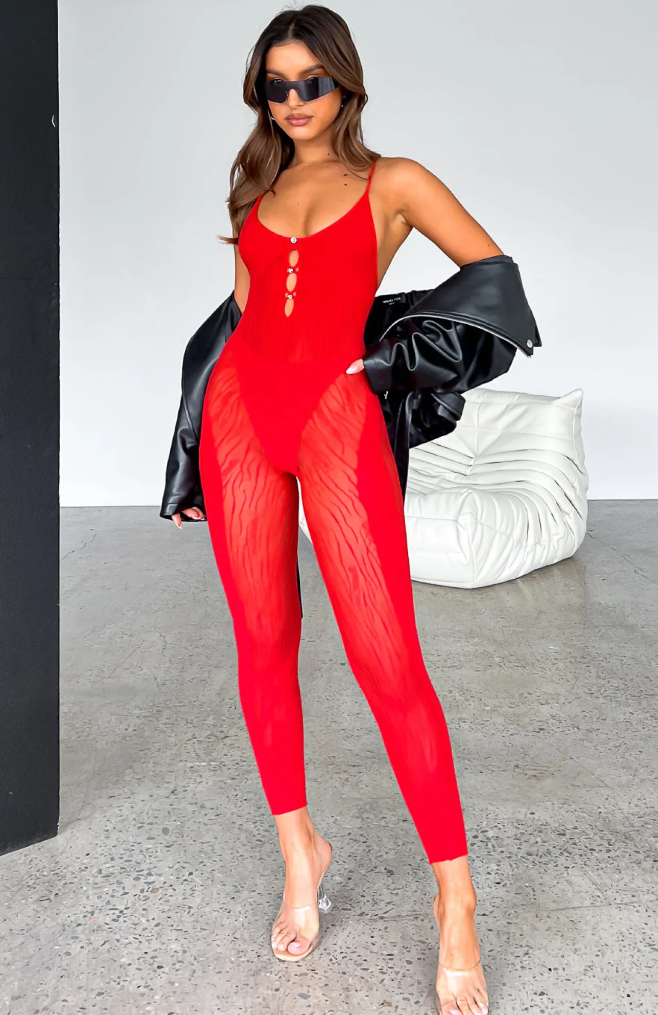 White Fox Boutique Mood Swings Jumpsuit red Best