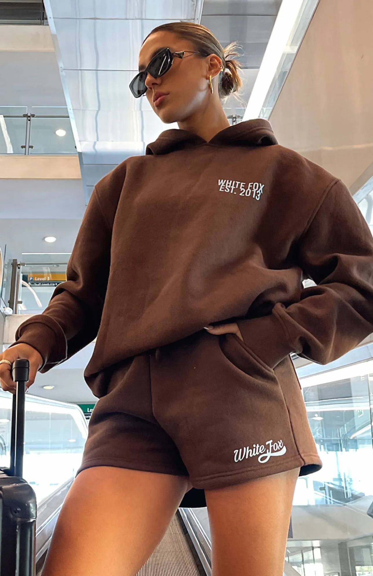 White Fox Boutique Moving Different Lounge Shorts Chocolate brown Hot