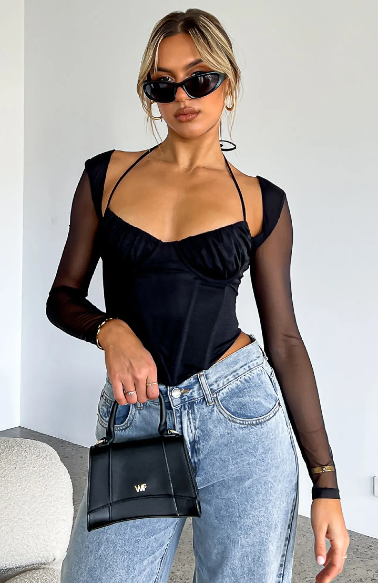 White Fox Boutique Must Be Magic Long Sleeve Bustier black Best