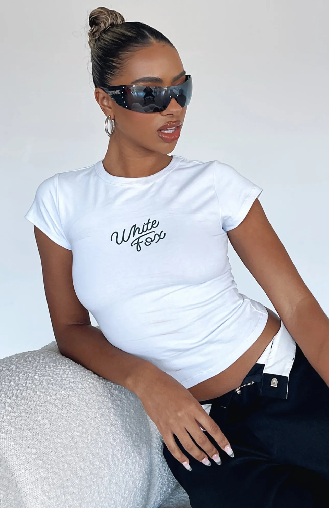 White Fox Boutique My Only Wish Baby Tee white Cheap
