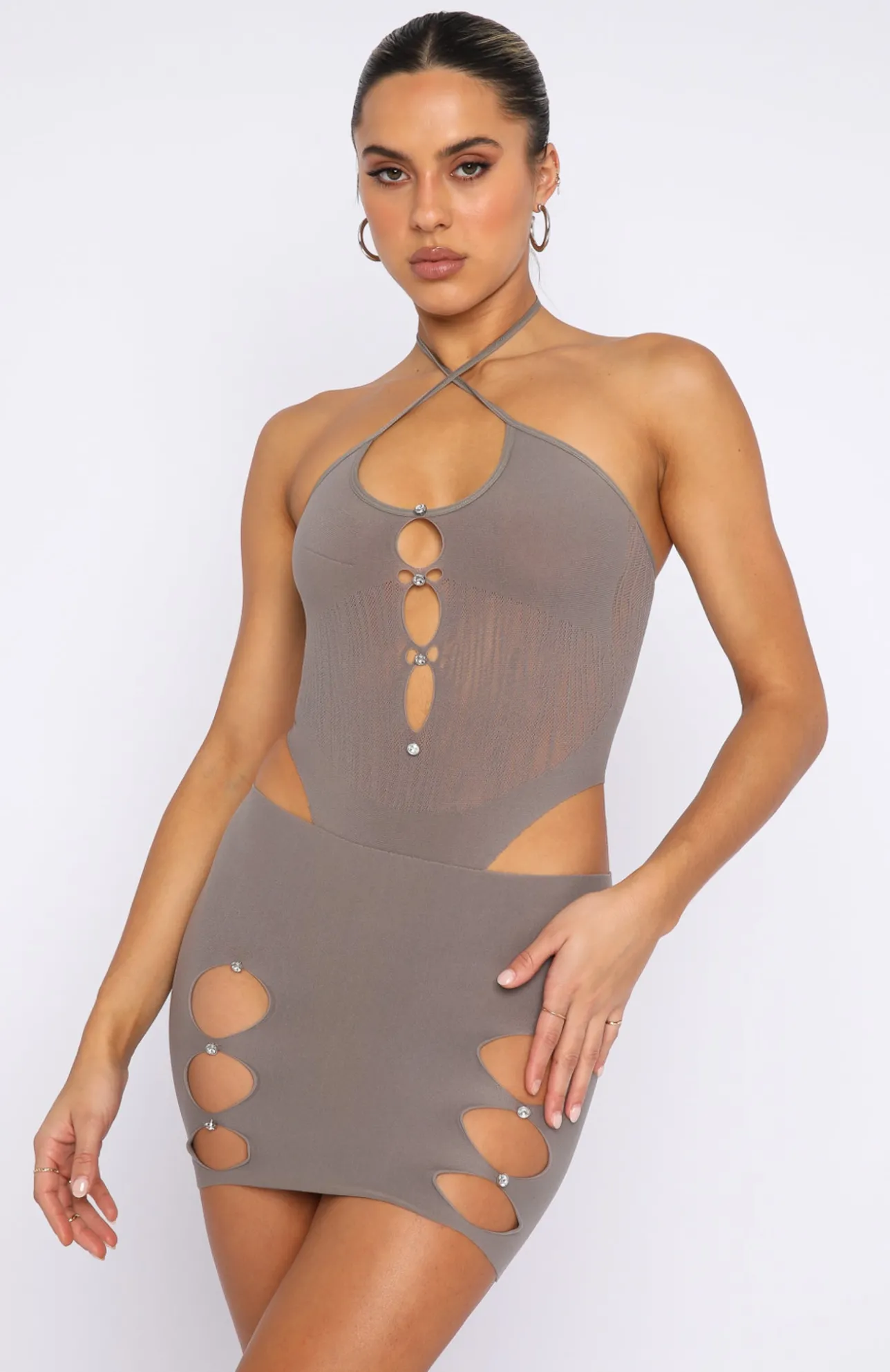 White Fox Boutique Need You Here Bodysuit Mushroom brown Best Sale