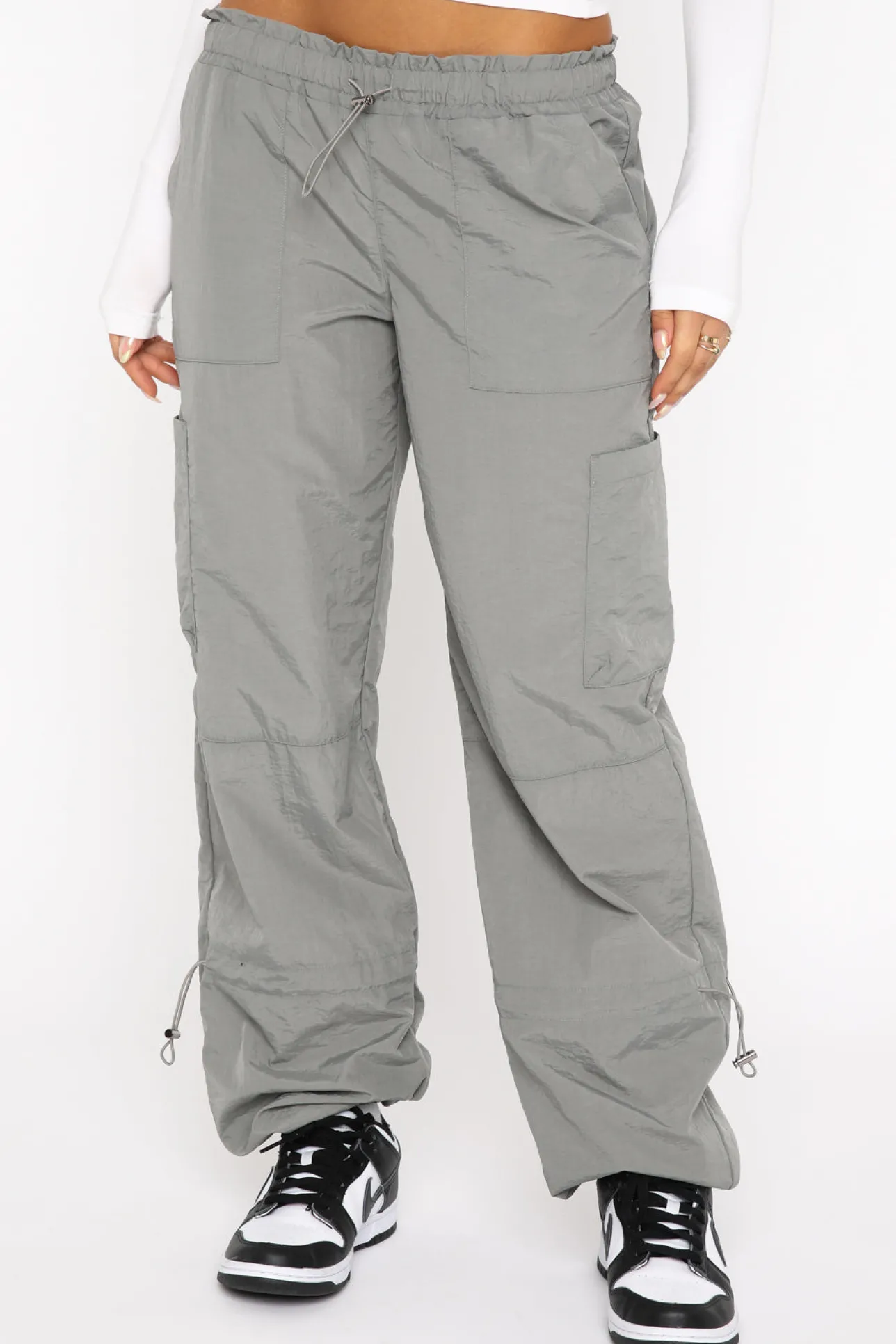 White Fox Boutique Never Blend In Cargo Pants Charcoal grey Flash Sale