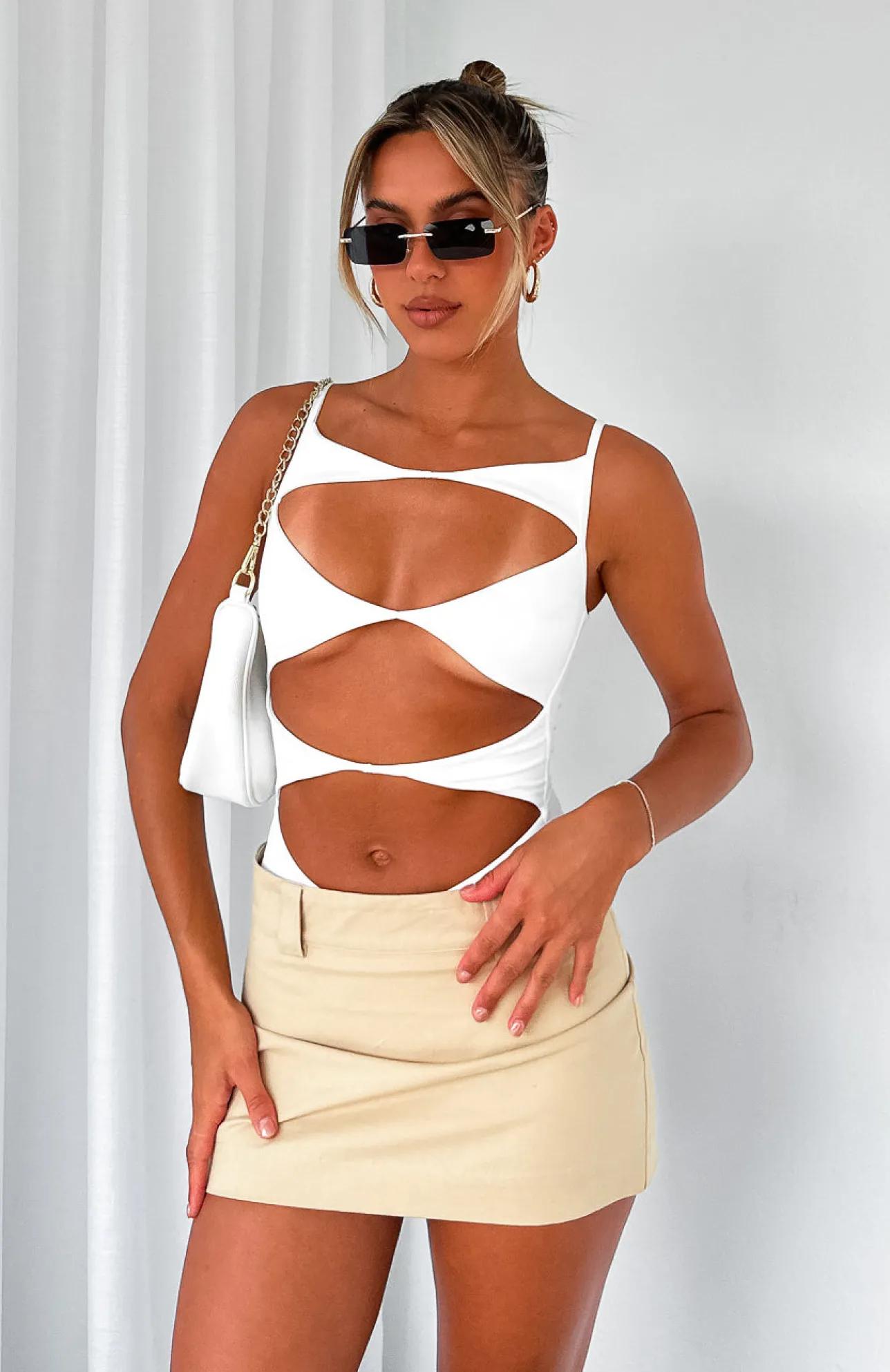 White Fox Boutique Never Sleep Bodysuit white Shop