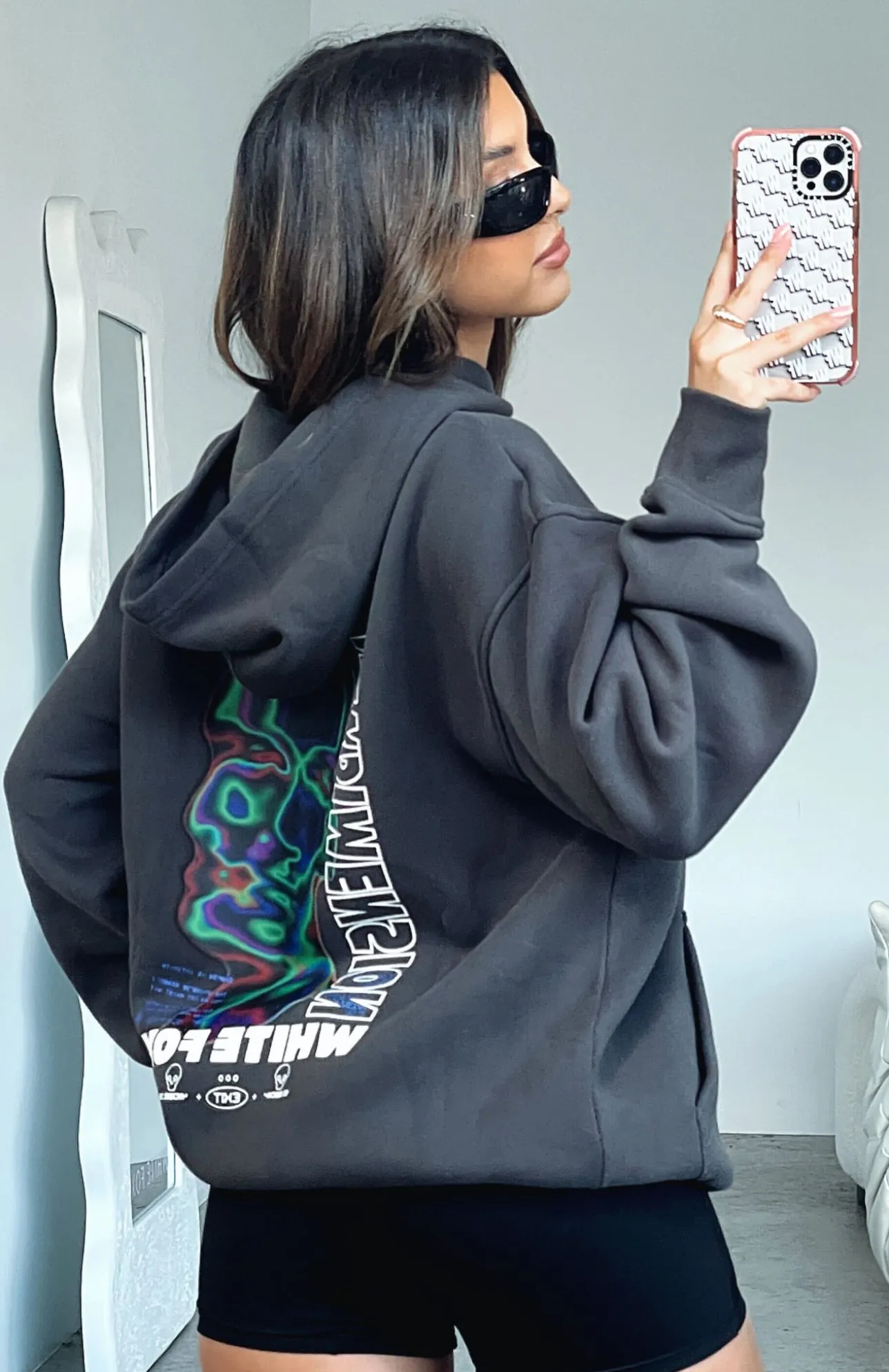 White Fox Boutique New Dimension Hoodie Charcoal grey Shop