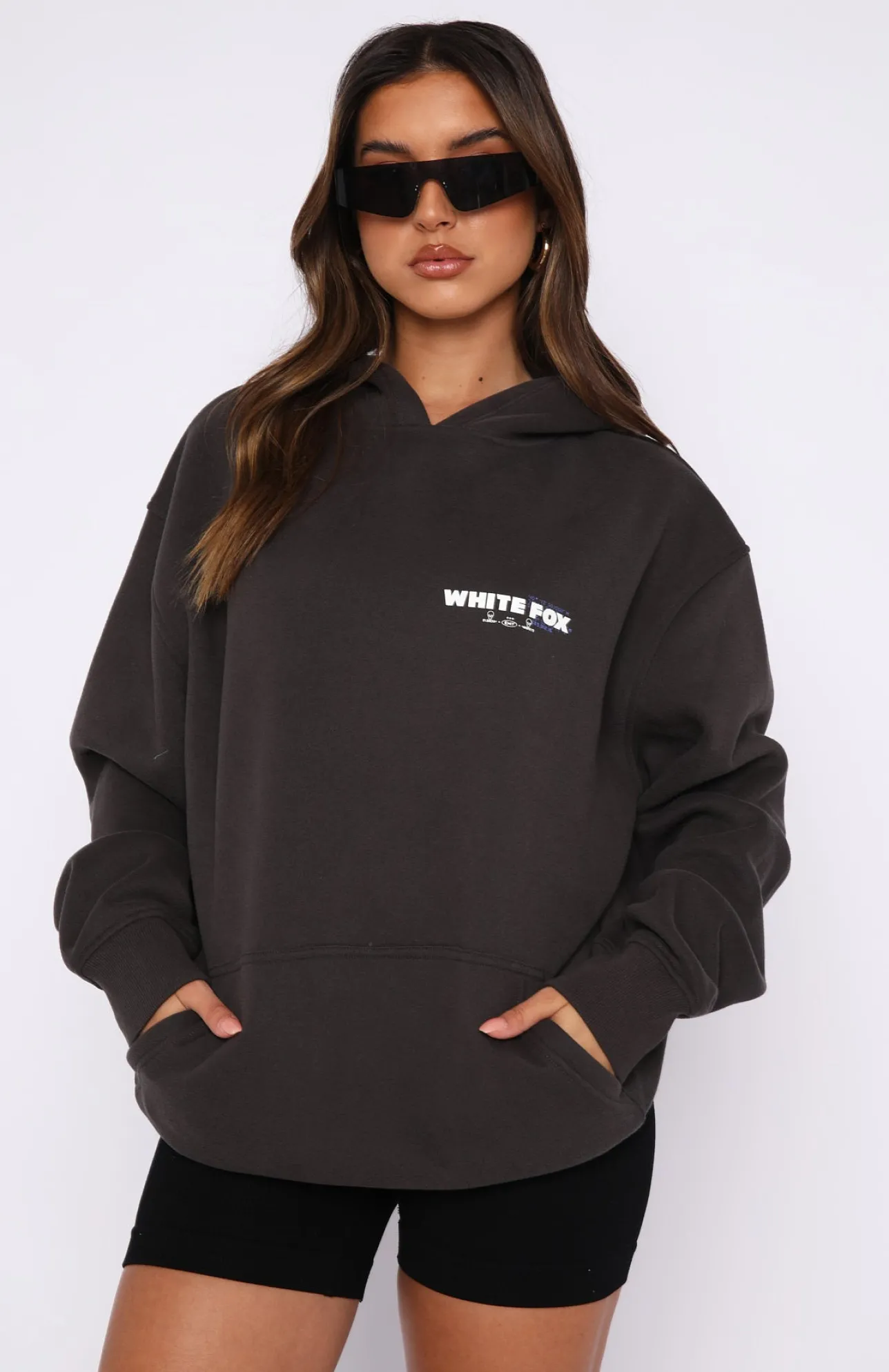 White Fox Boutique New Dimension Hoodie Charcoal grey Shop