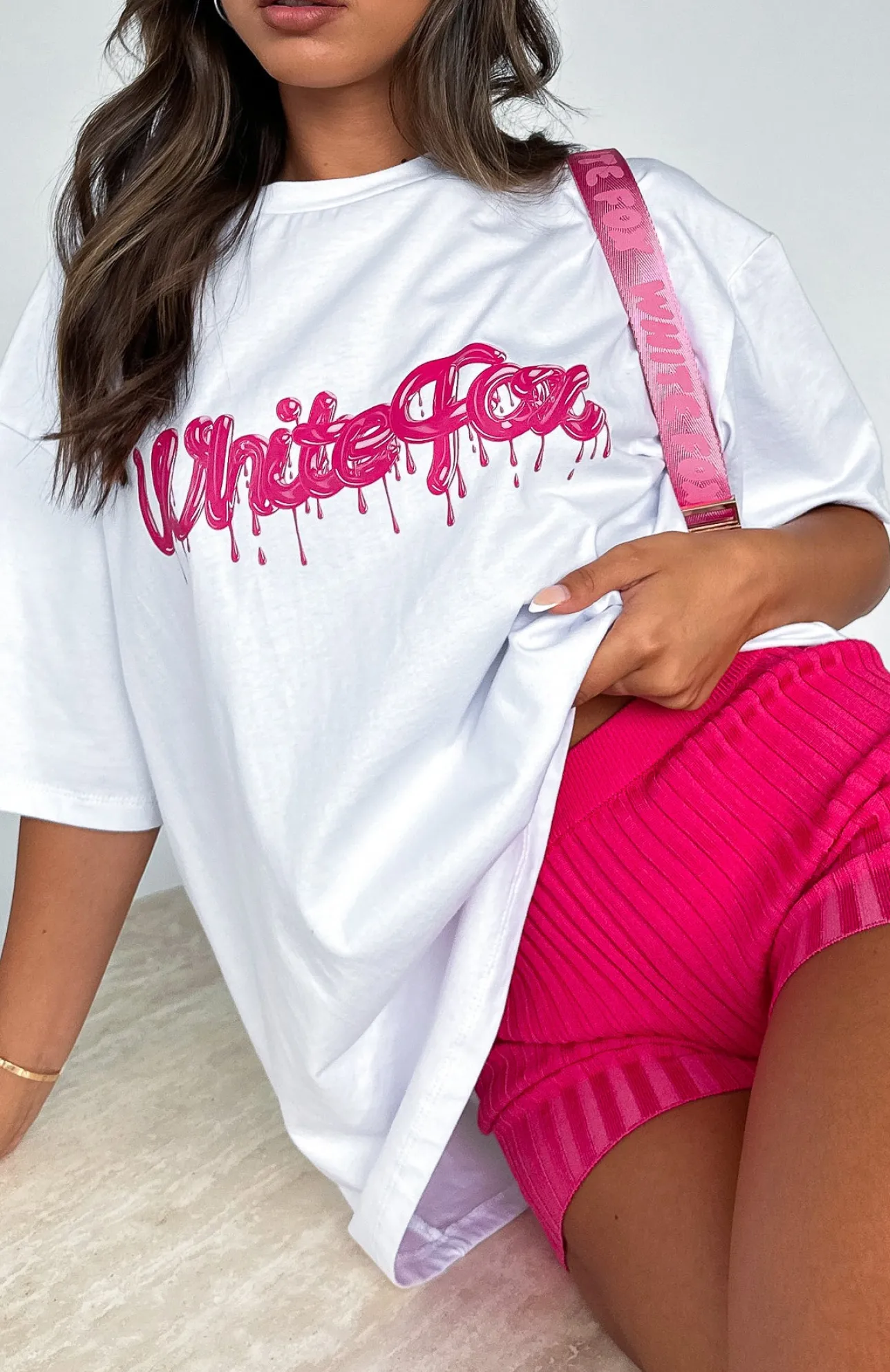 White Fox Boutique New Generation Oversized Tee white Clearance