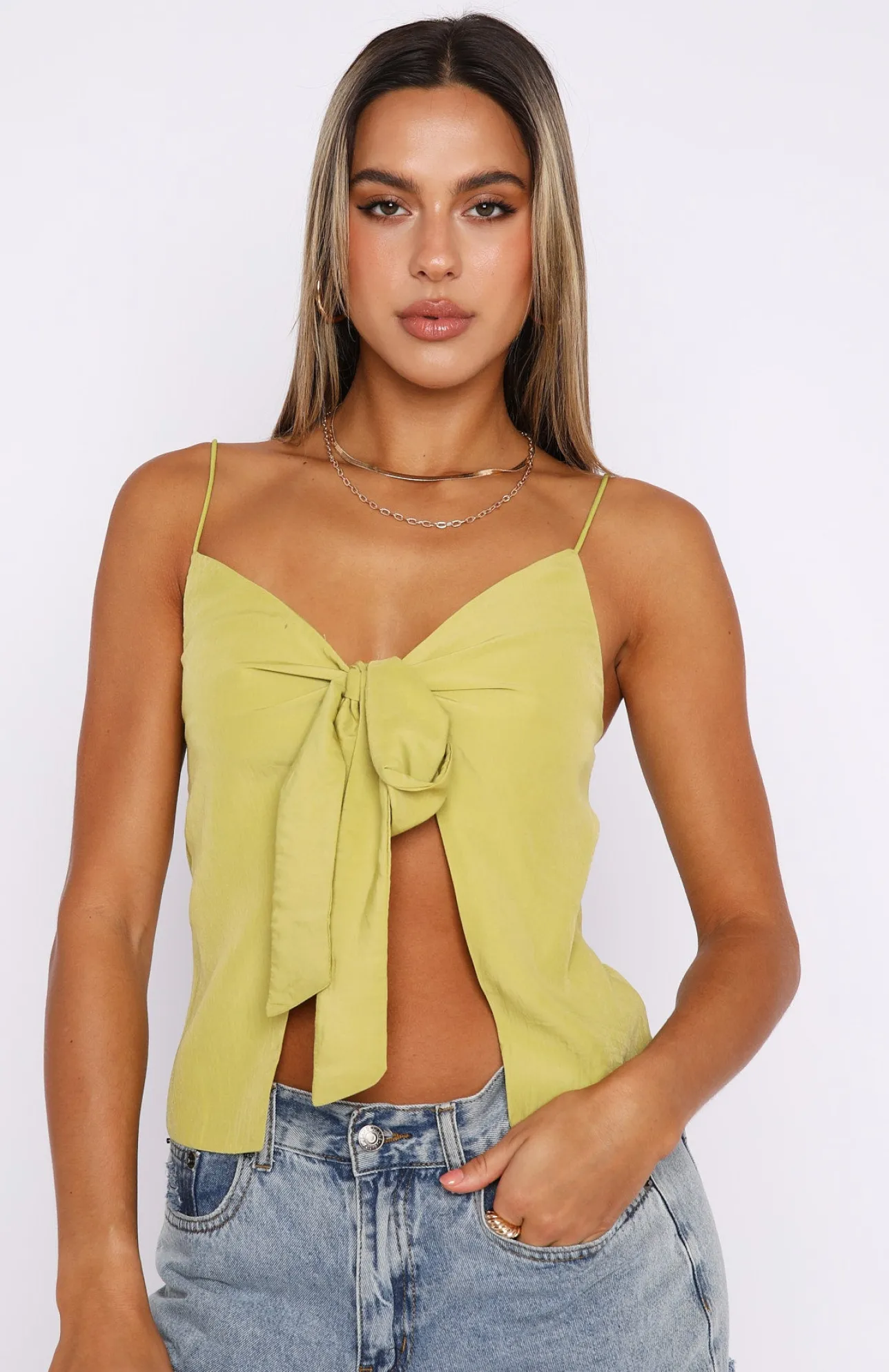 White Fox Boutique Night Changes Top Matcha green Fashion