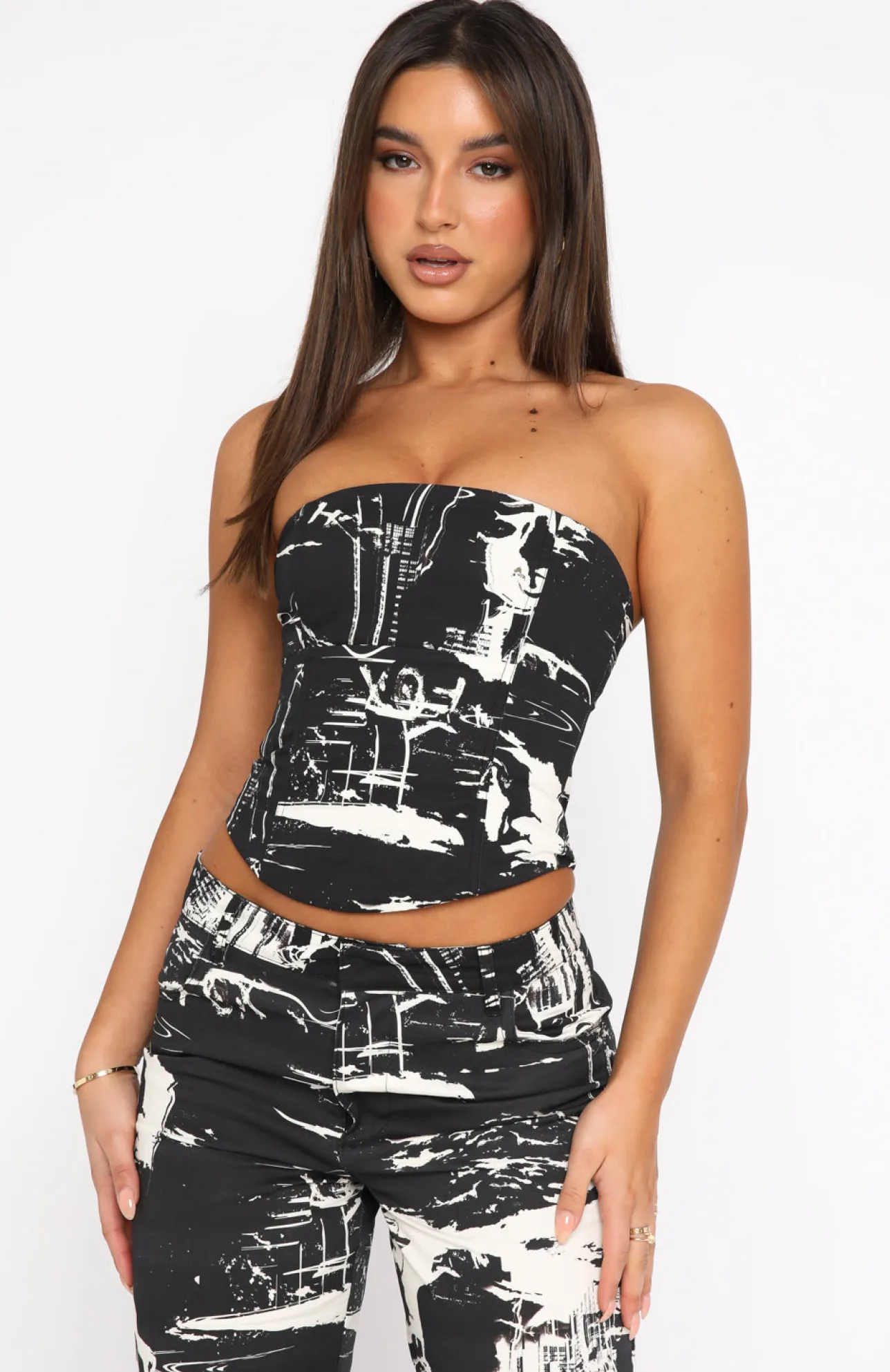 White Fox Boutique No Drama Bustier Dice black Outlet