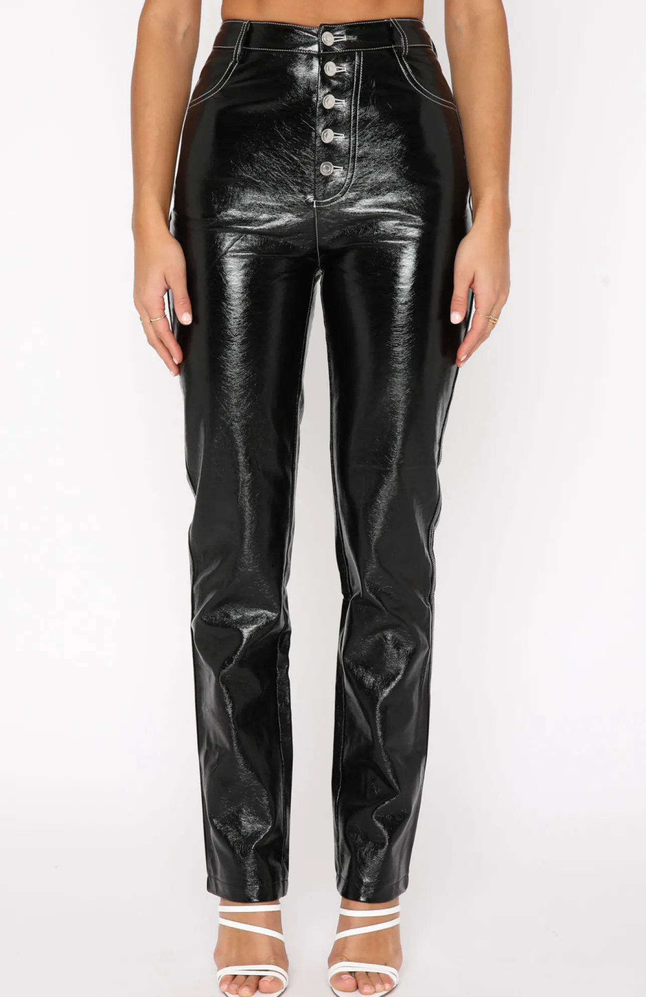 White Fox Boutique No Good Reason PU Pants black Fashion