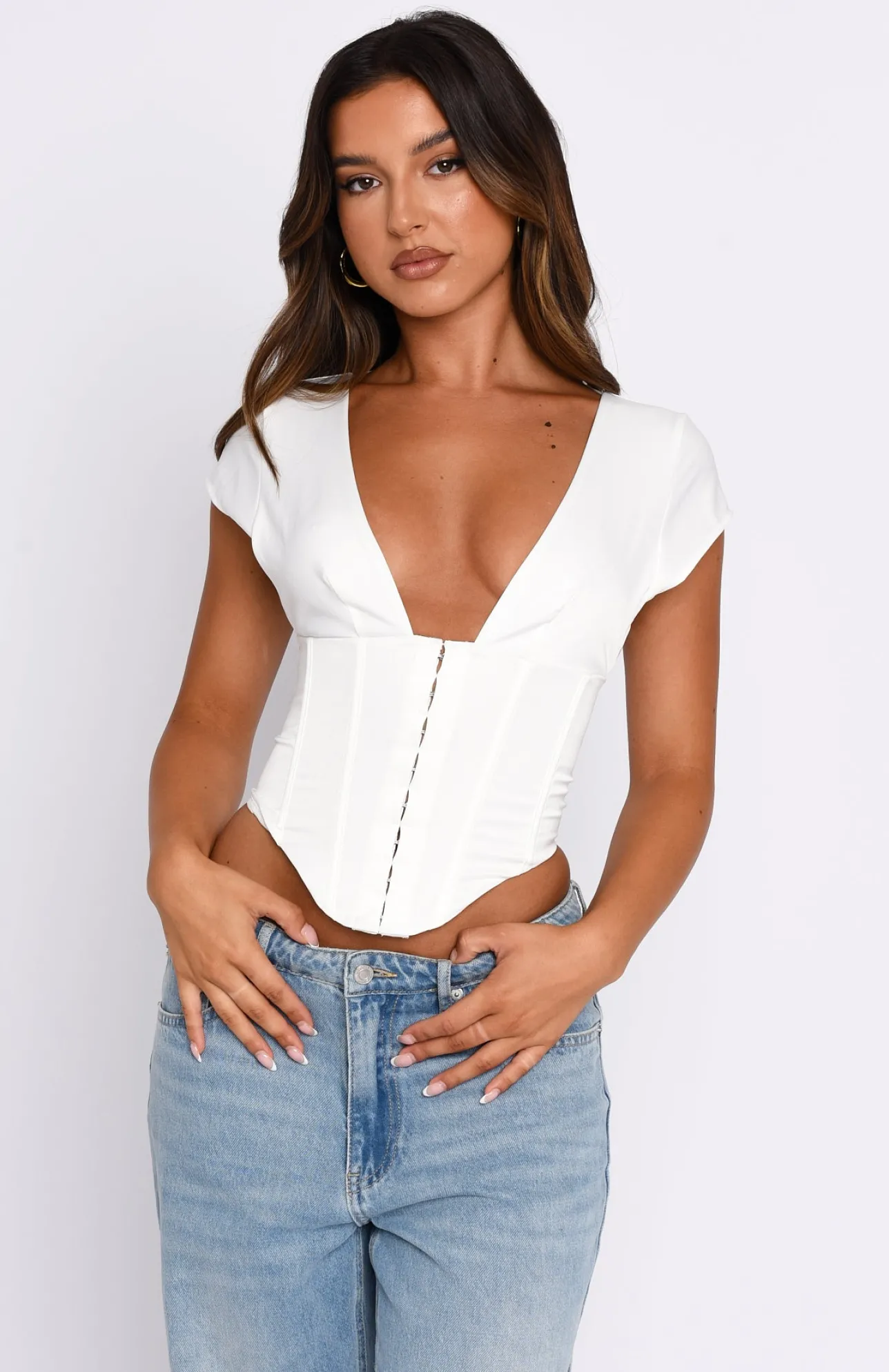 White Fox Boutique No Love Lost Bustier white Clearance