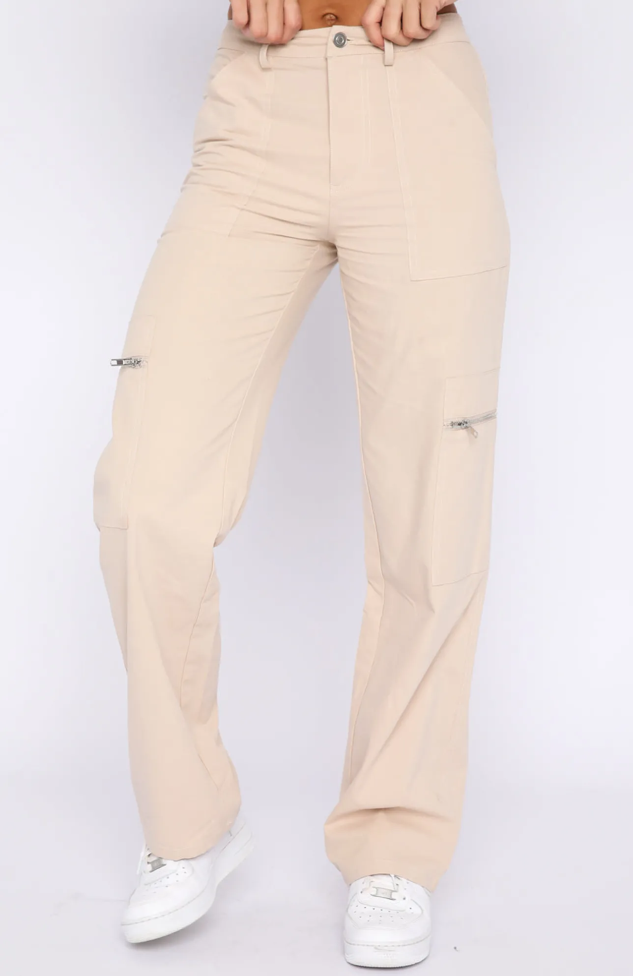 White Fox Boutique No More Chances Cargo Pants Sand nude Shop